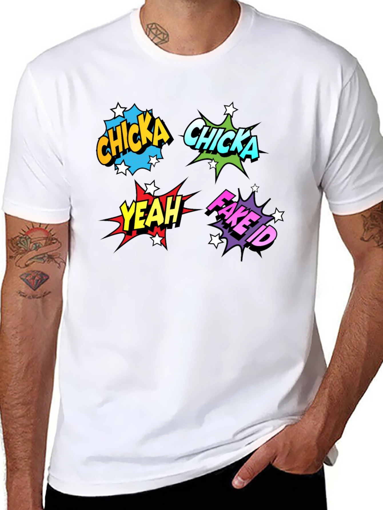 Comic Pop Art T-Shirt - Chicka Yeah Fake ID