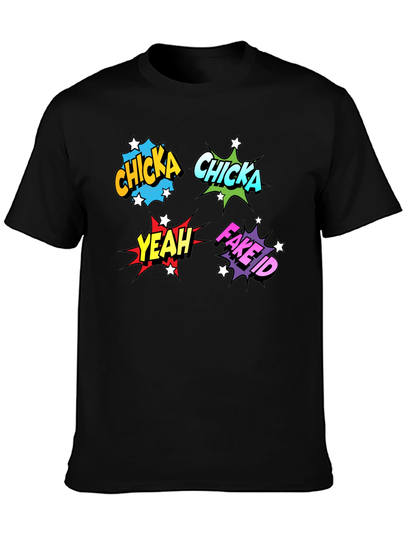 Comic Pop Art T-Shirt - Chicka Yeah Fake ID