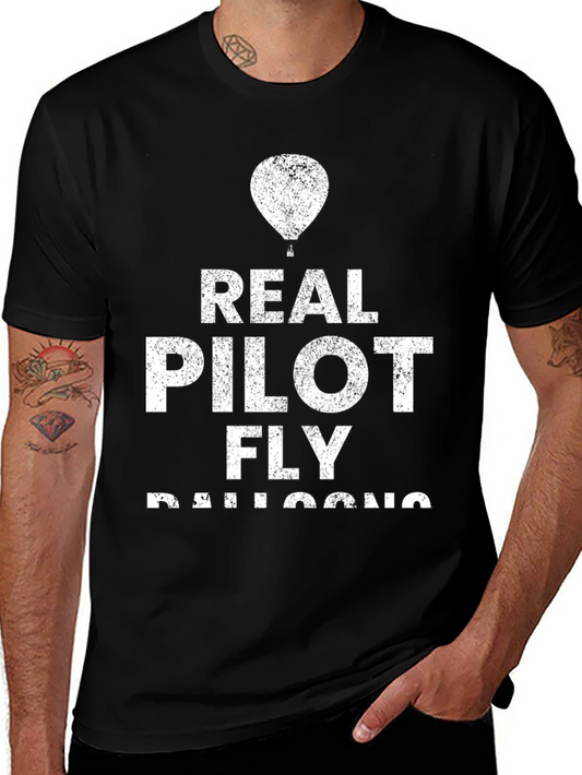 Real Pilot Fly Balloons T-Shirt Black