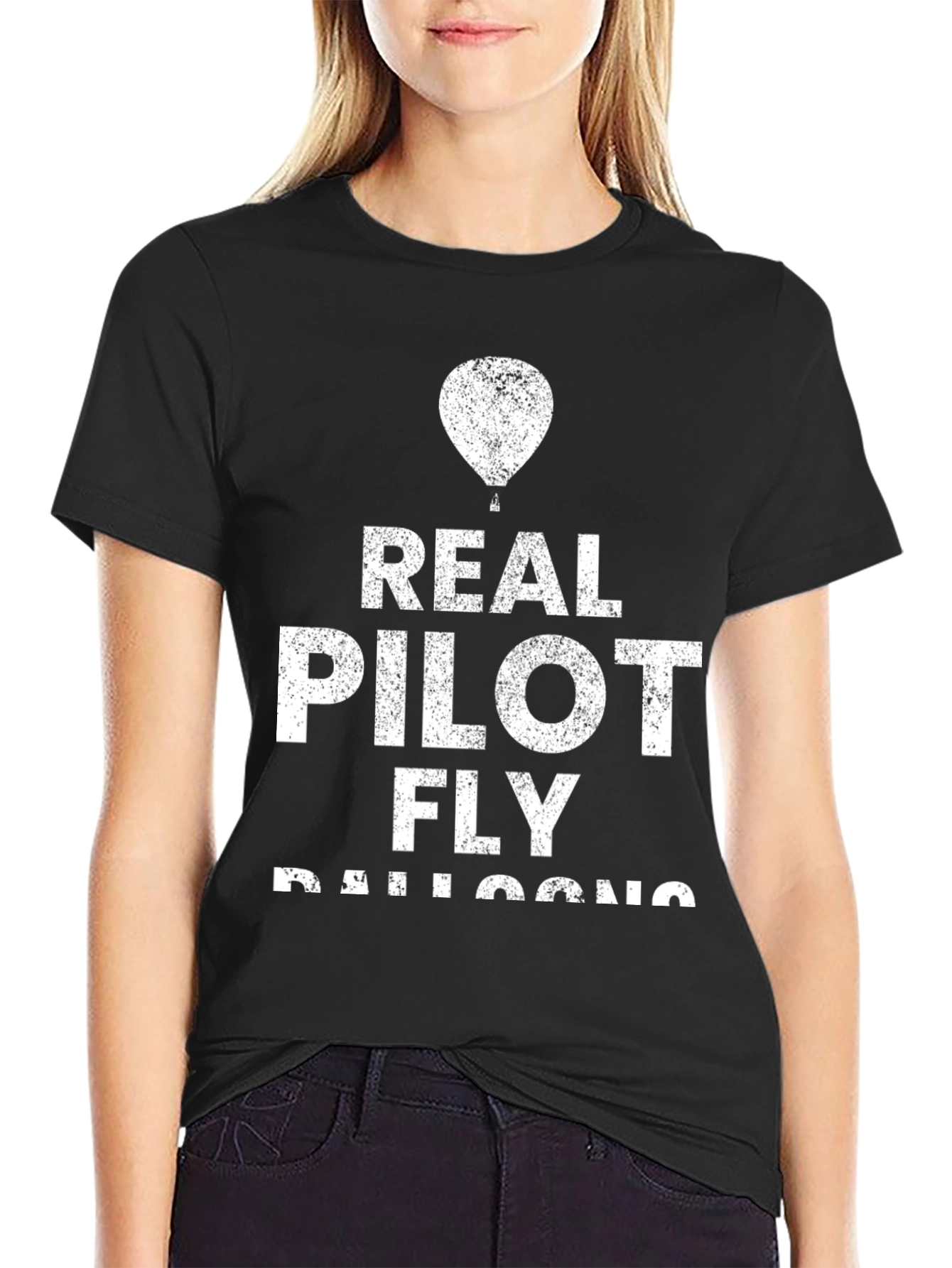 Real Pilot Fly Balloons T-Shirt Black