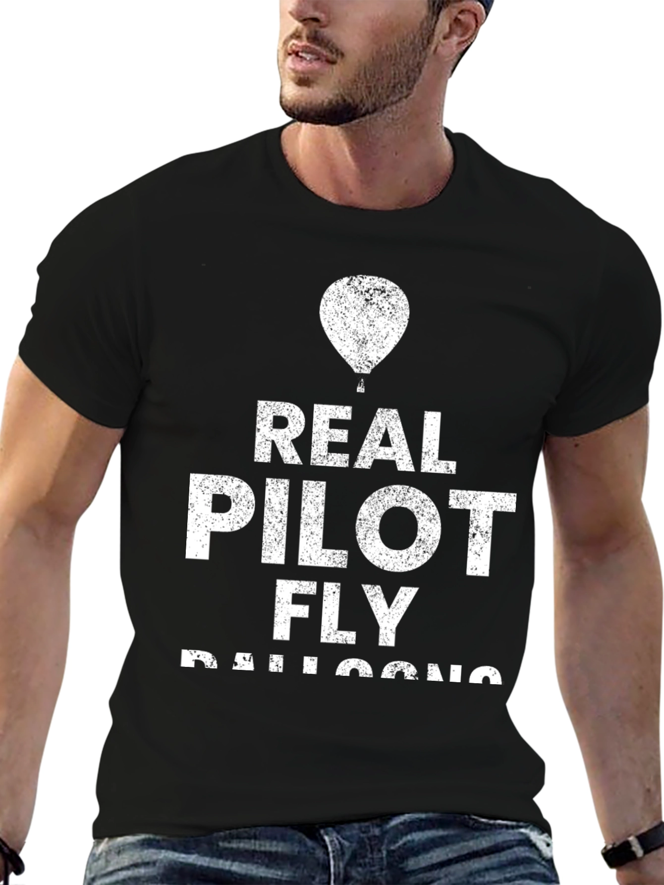 Real Pilot Fly Balloons T-Shirt Black