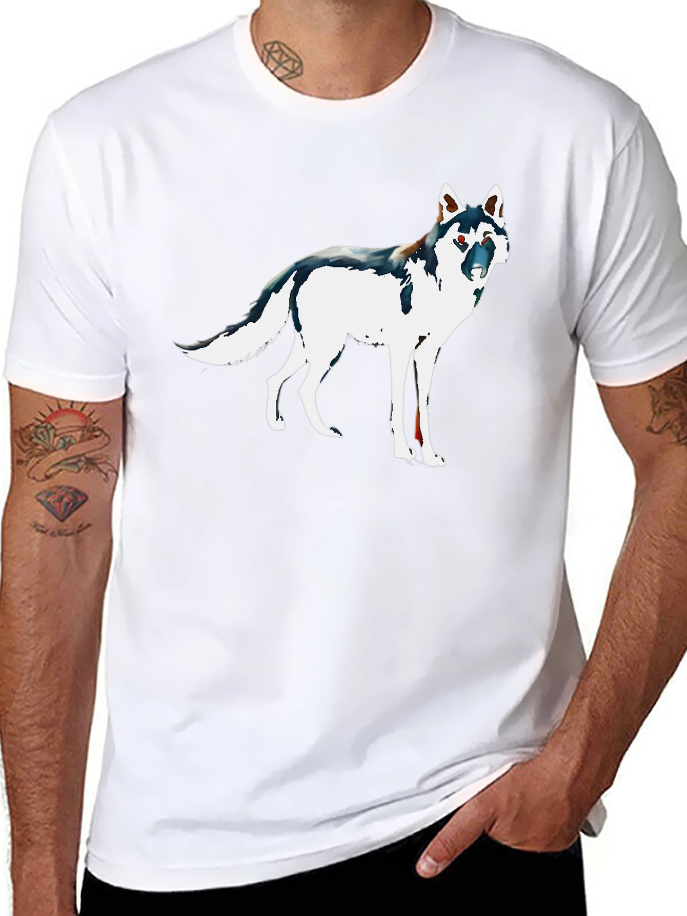 Wolf Graphic Tee - Stylish Black Cotton T-Shirt