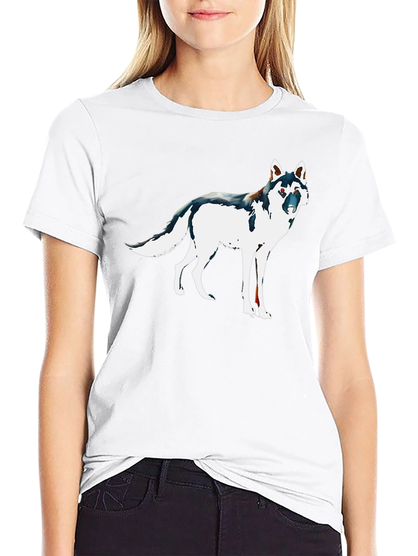 Wolf Graphic Tee - Stylish Black Cotton T-Shirt