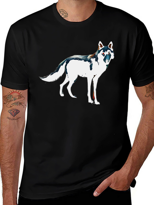Wolf Graphic Tee - Stylish Black Cotton T-Shirt