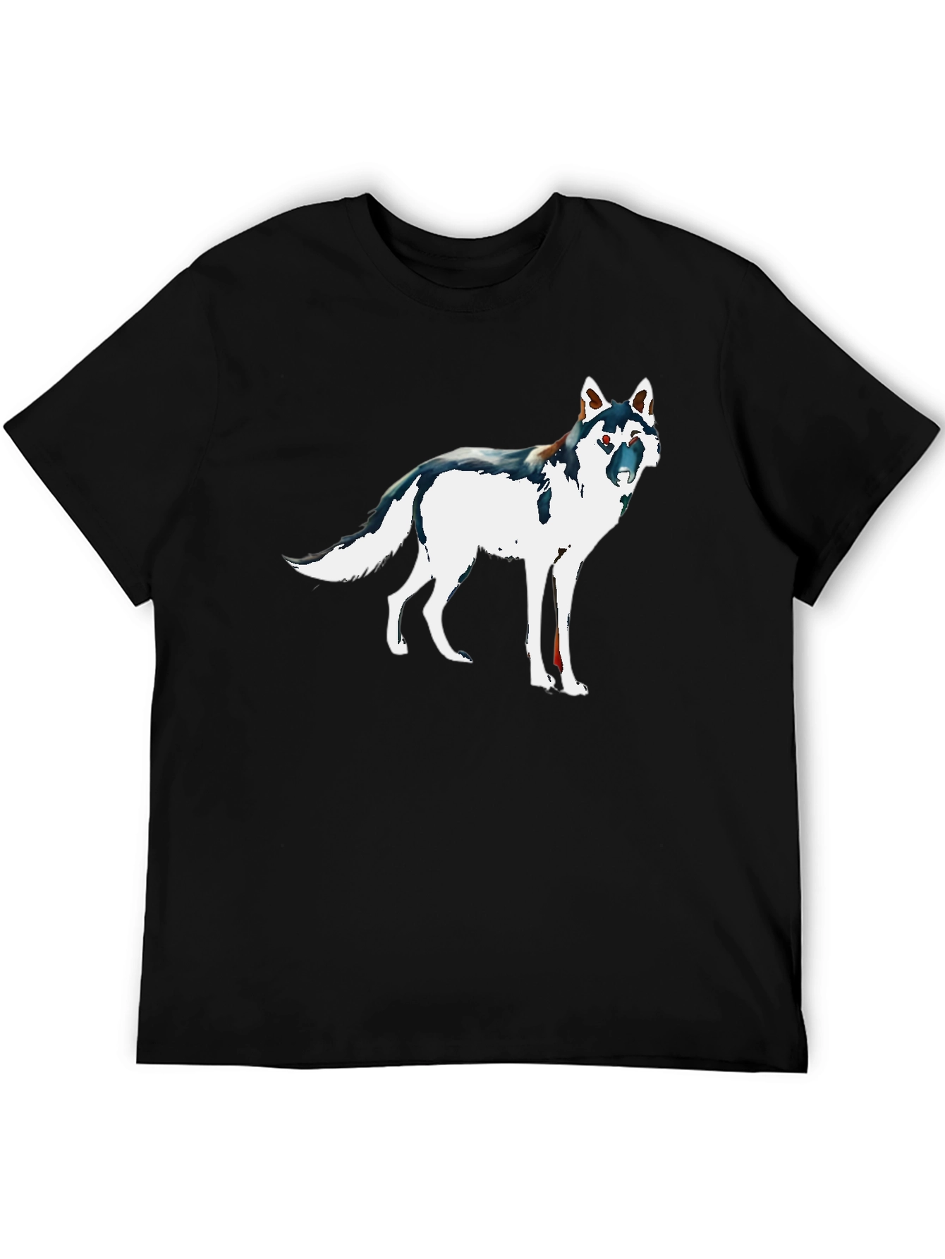 Wolf Graphic Tee - Stylish Black Cotton T-Shirt