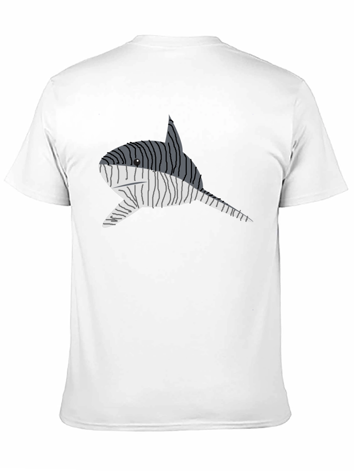 Striped Narwhal Graphic Tee - Mens Black T-Shirt