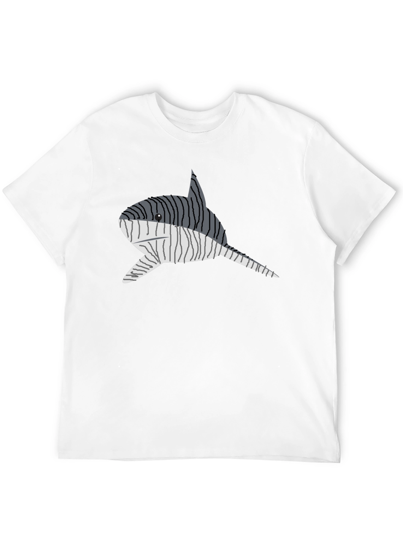 Striped Narwhal Graphic Tee - Mens Black T-Shirt