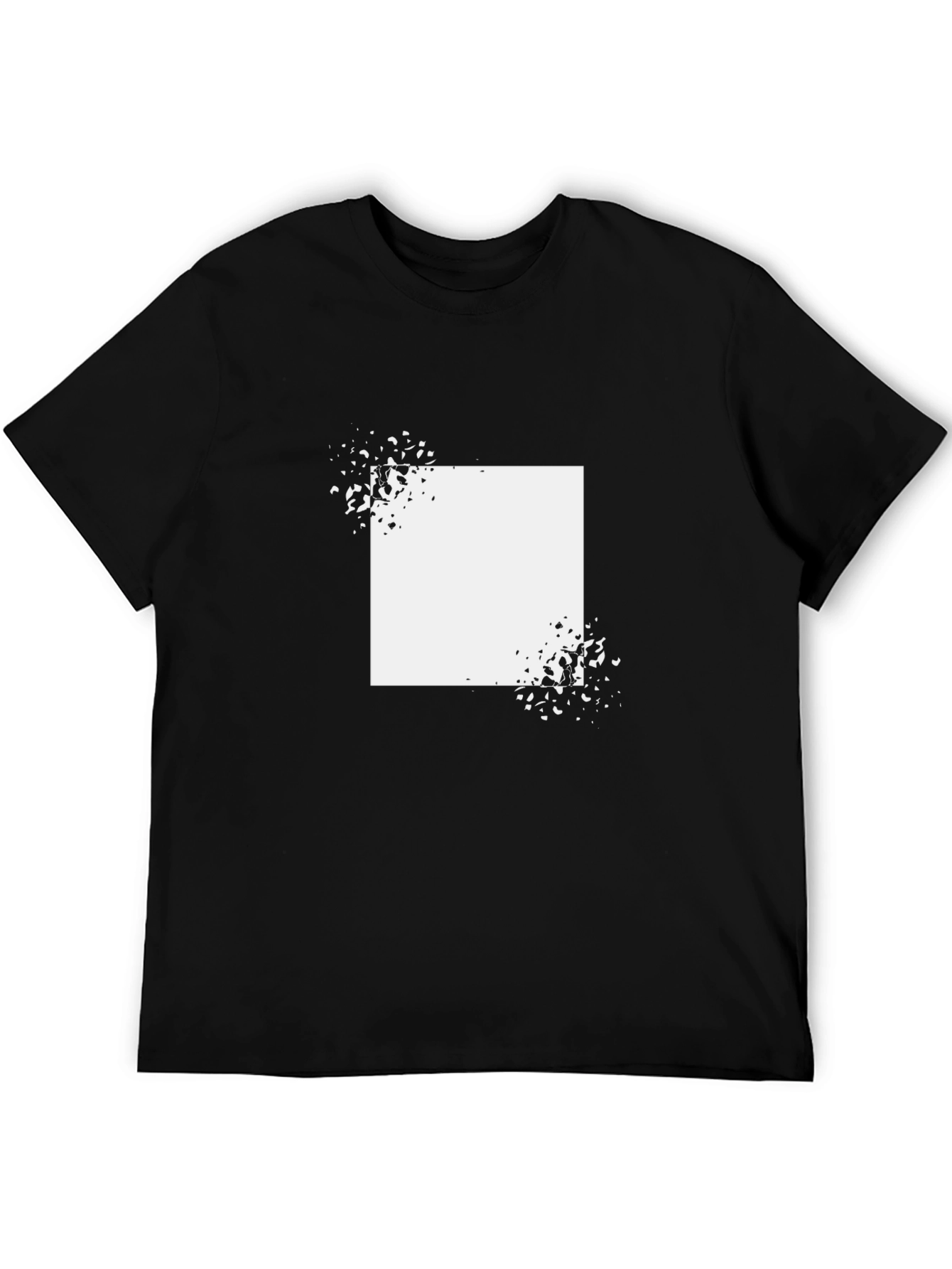 Abstract Square Graphic T-Shirt - Black