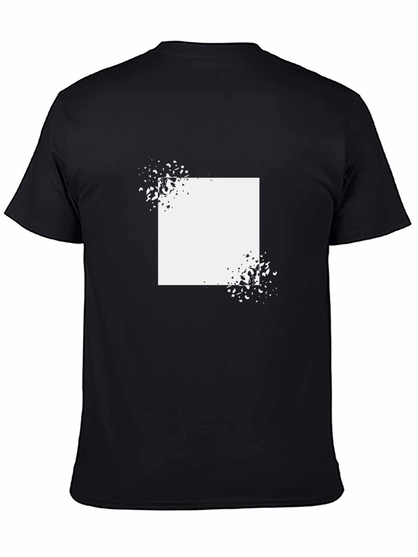 Abstract Square Graphic T-Shirt - Black