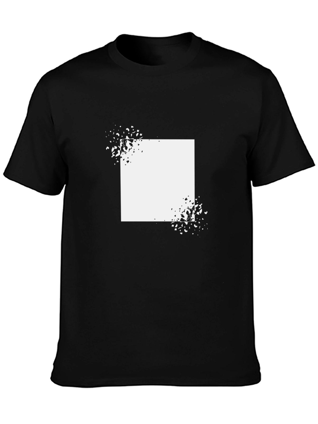 Abstract Square Graphic T-Shirt - Black