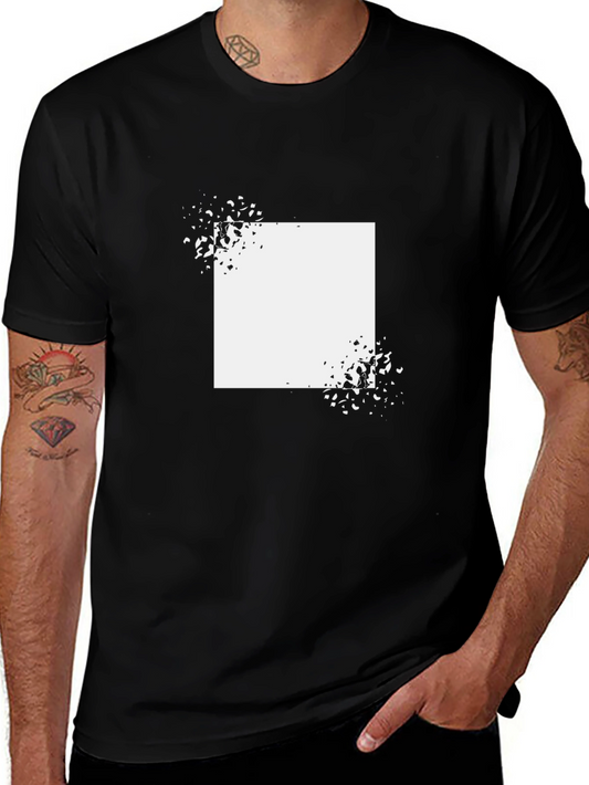 Abstract Square Graphic T-Shirt - Black