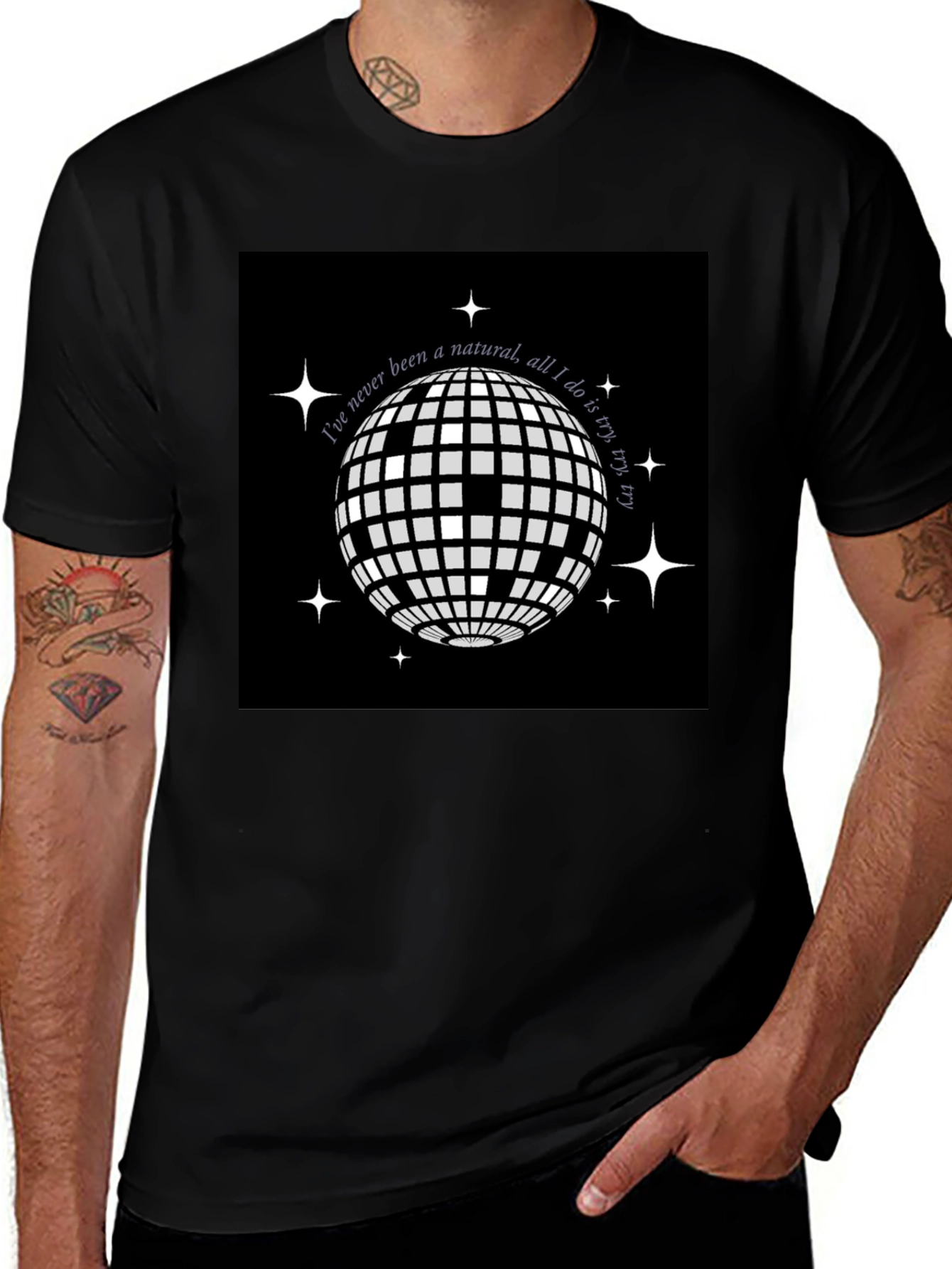 Disco Ball Graphic Tee - Try Try Try