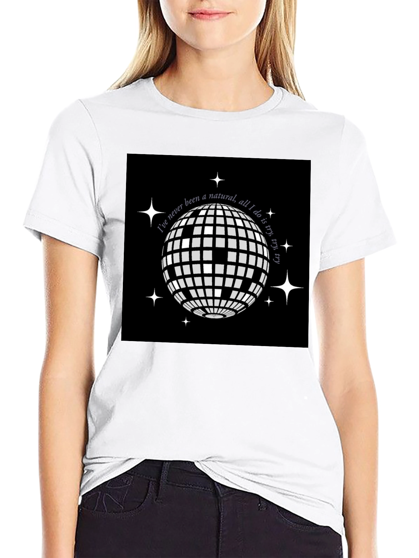 Disco Ball Graphic Tee - Try Try Try