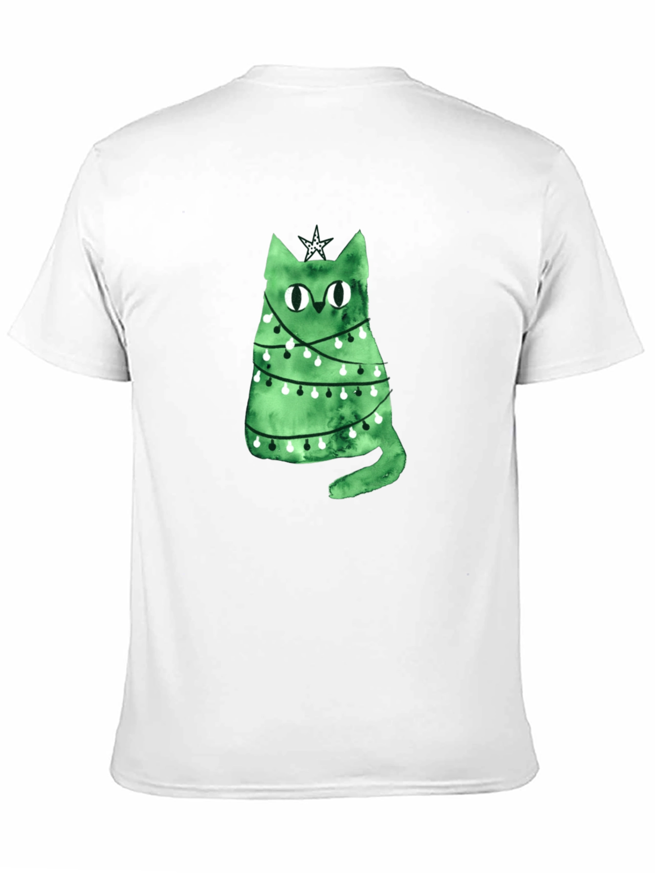 Christmas Cat T-Shirt - Green Holiday Tee