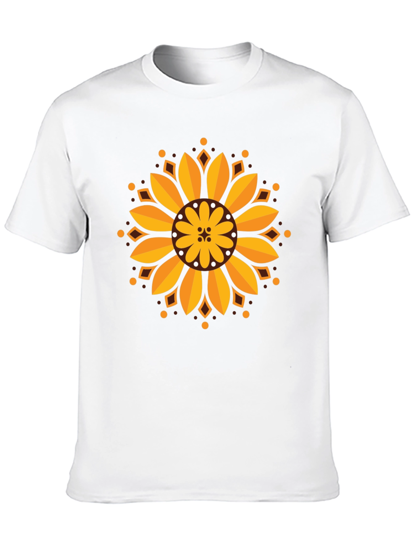 Sunflower Mandala Graphic Black T-Shirt
