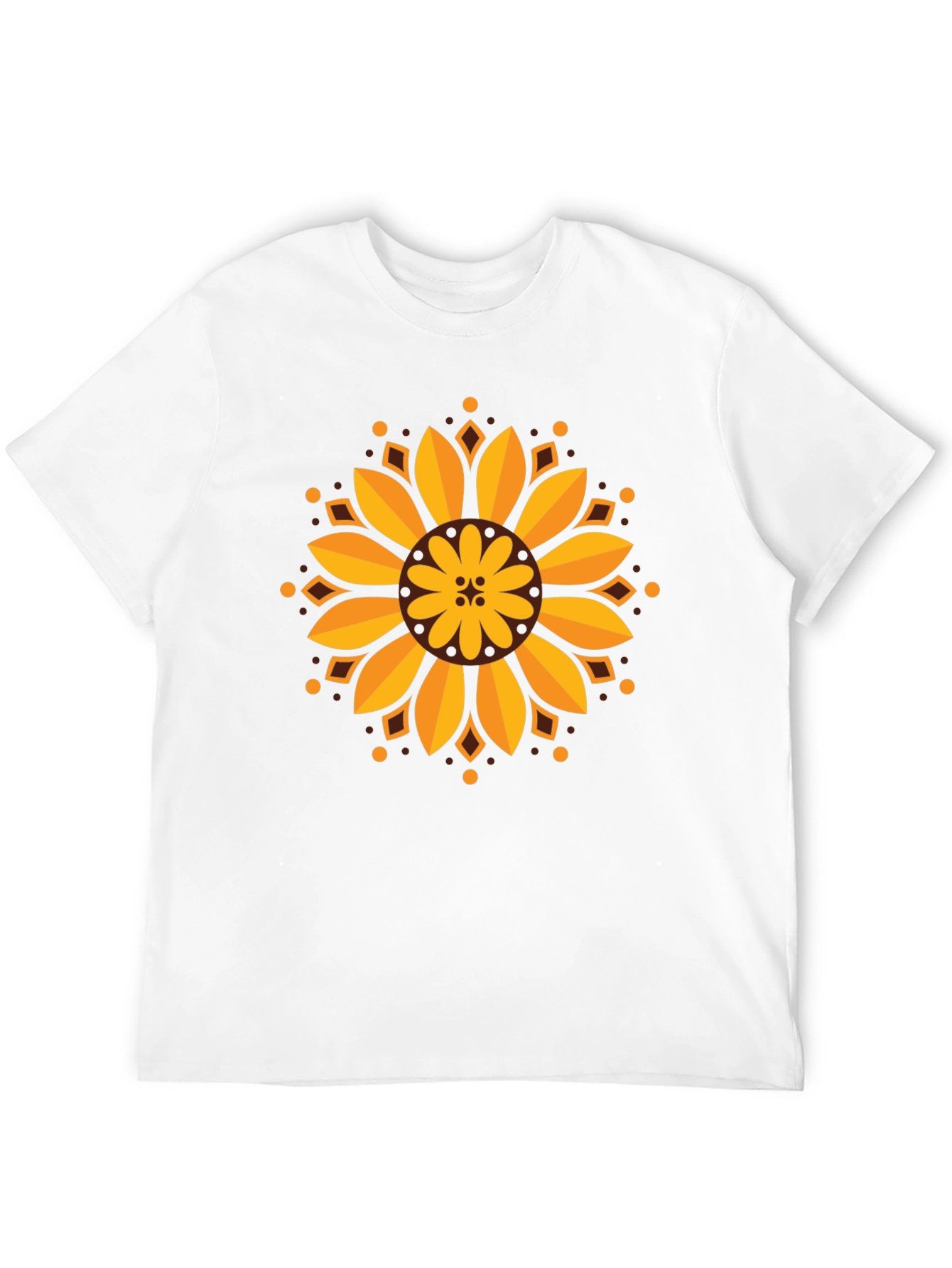 Sunflower Mandala Graphic Black T-Shirt