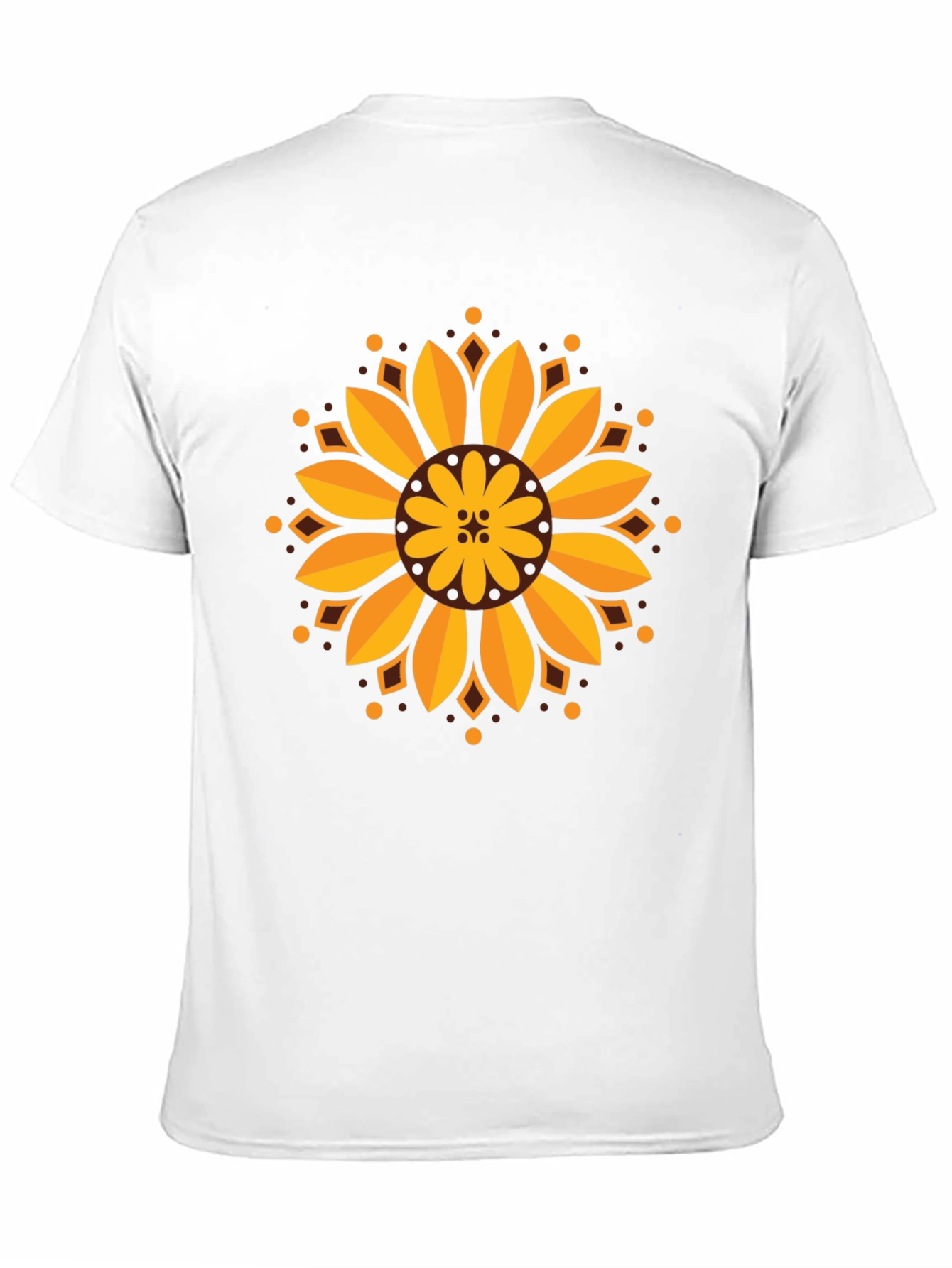 Sunflower Mandala Graphic Black T-Shirt