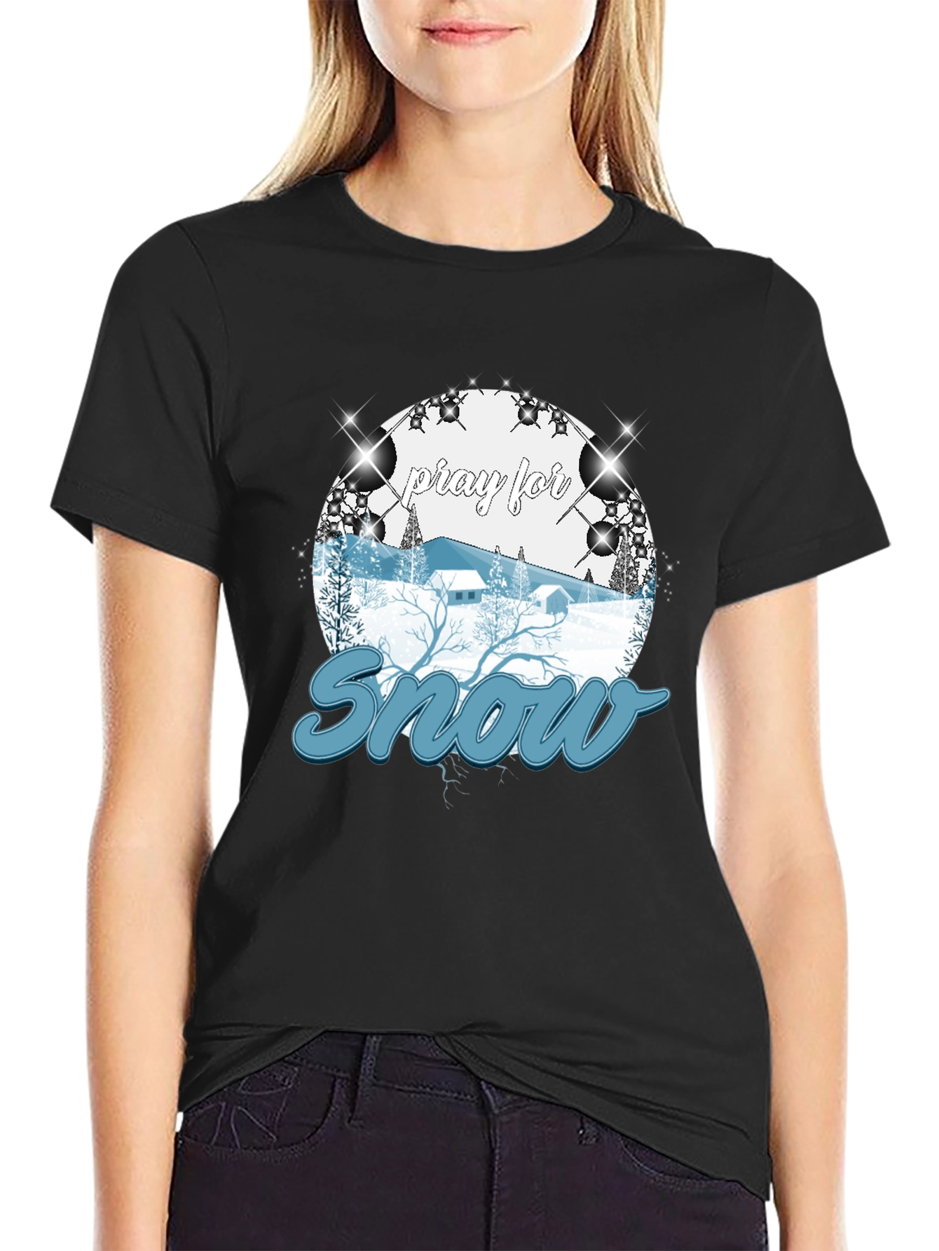 Pray For Snow T-Shirt Winter Holiday Apparel