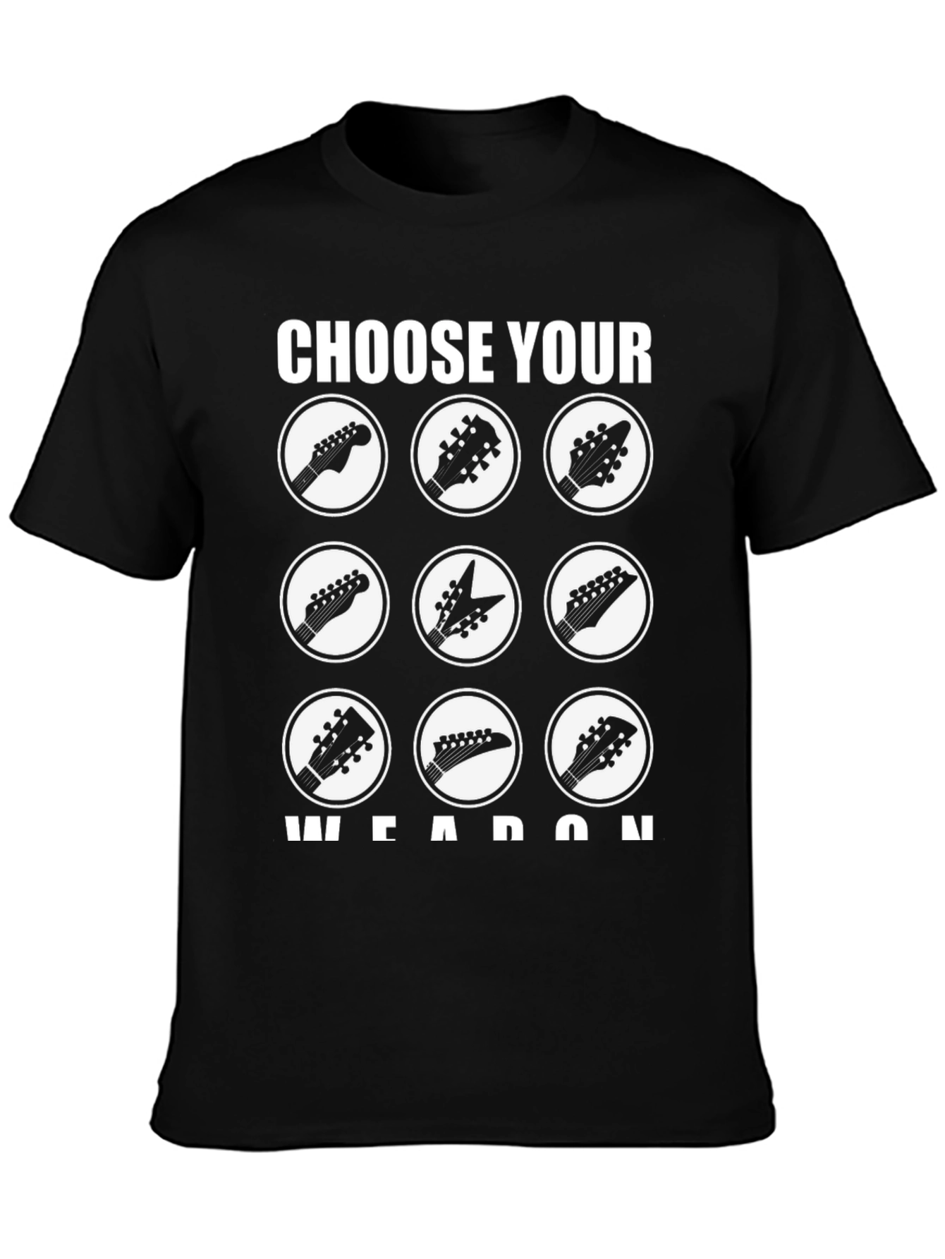 Choose Your Weapon Guitar Headstock T-Shirt