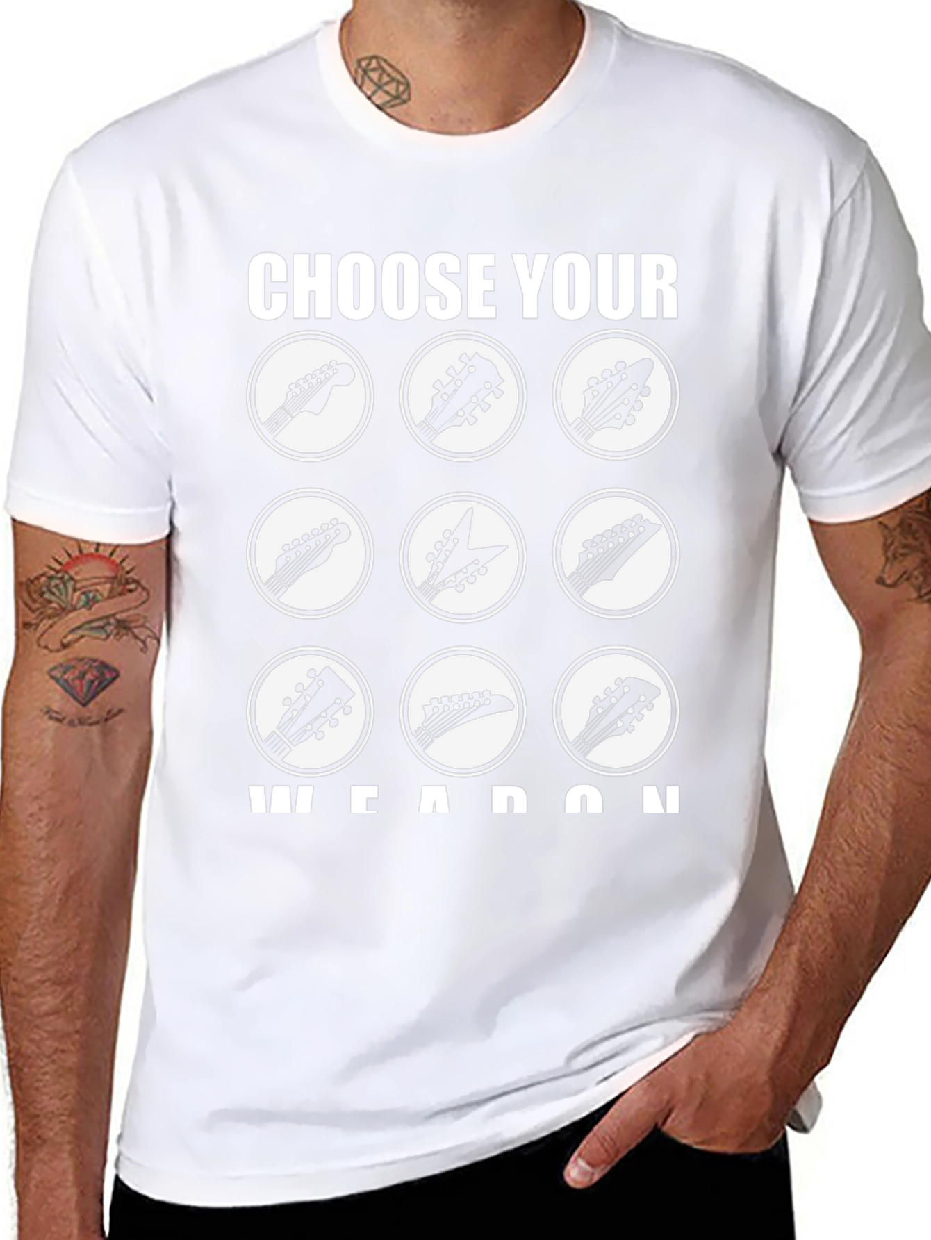 Choose Your Weapon Guitar Headstock T-Shirt
