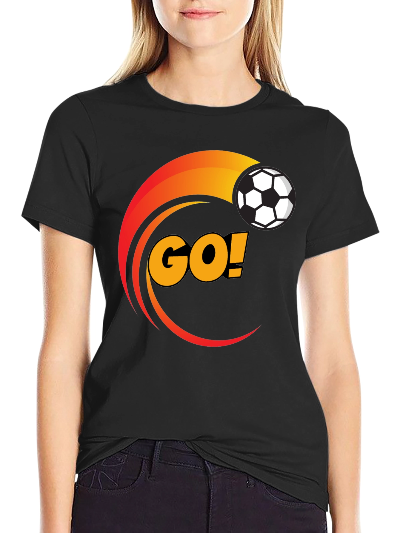 Soccer GO! Black Graphic T-Shirt