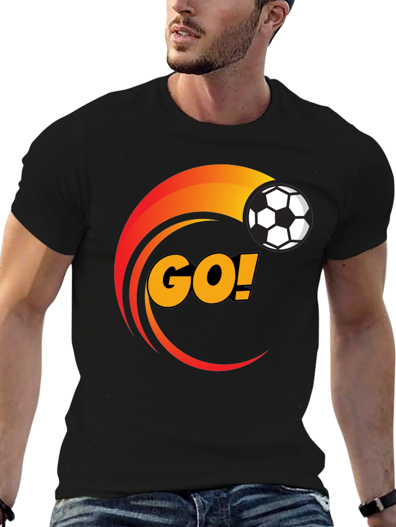 Soccer GO! Black Graphic T-Shirt