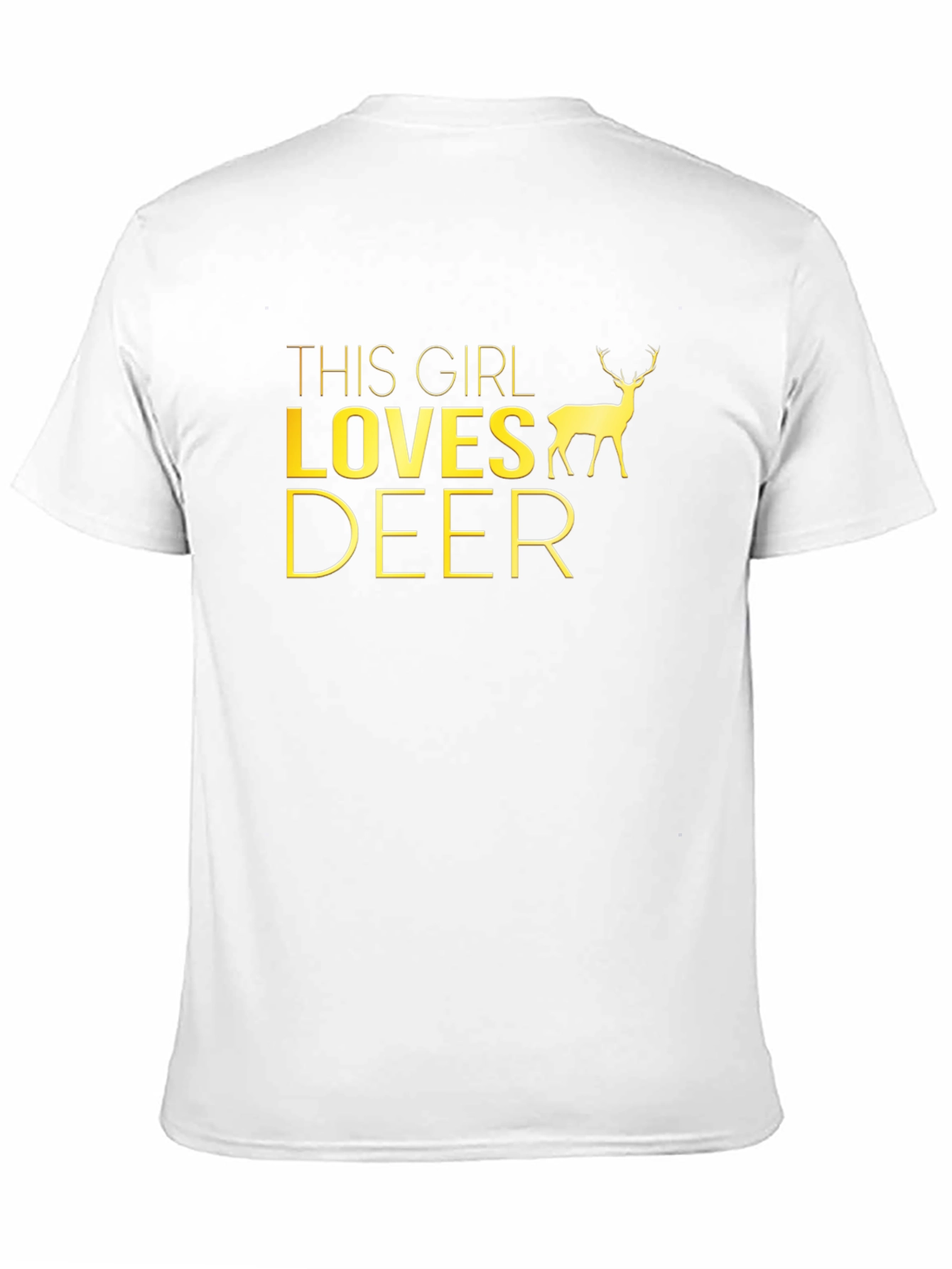 This Girl Loves Deer Black Graphic T-Shirt