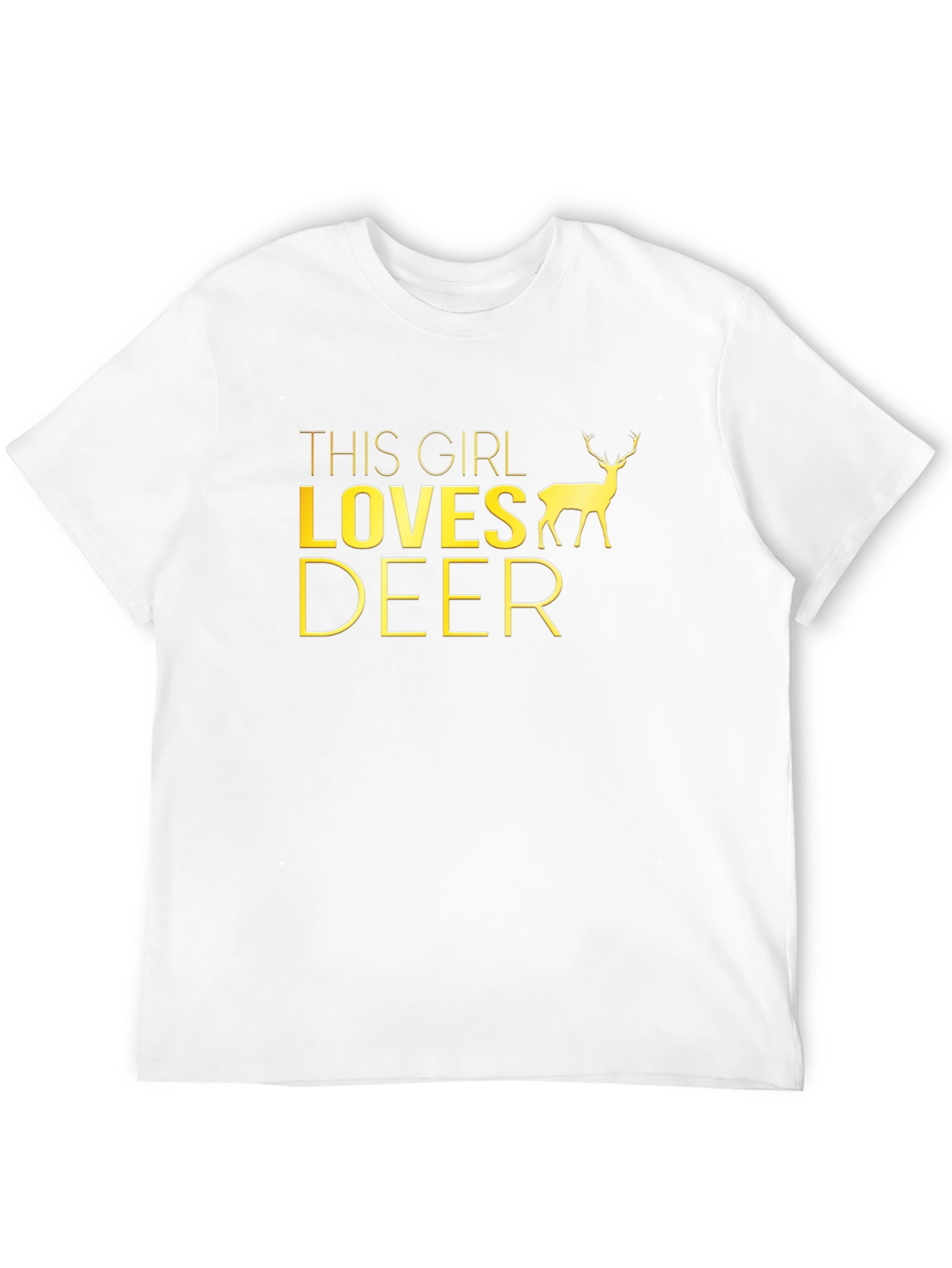 This Girl Loves Deer Black Graphic T-Shirt