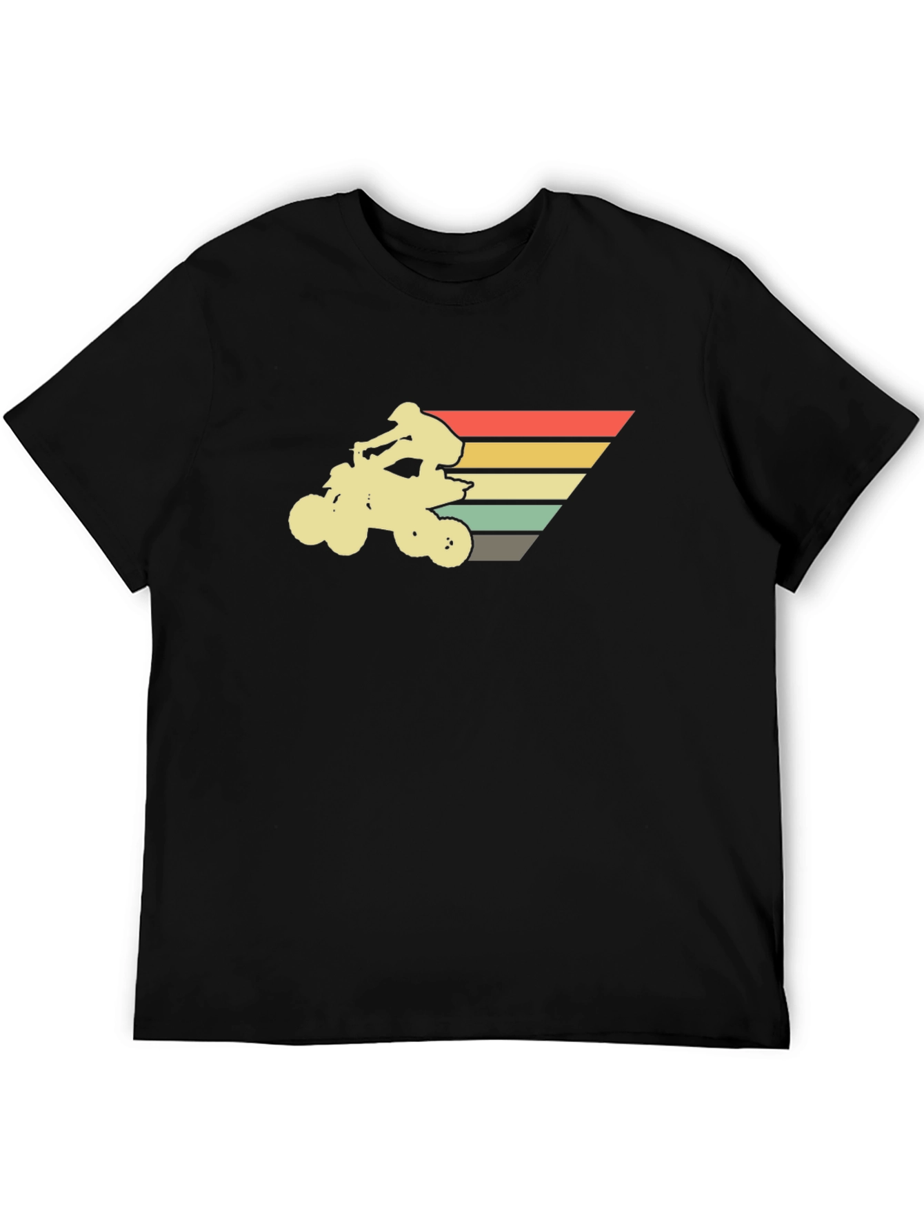 Retro ATV Rider Black T-Shirt