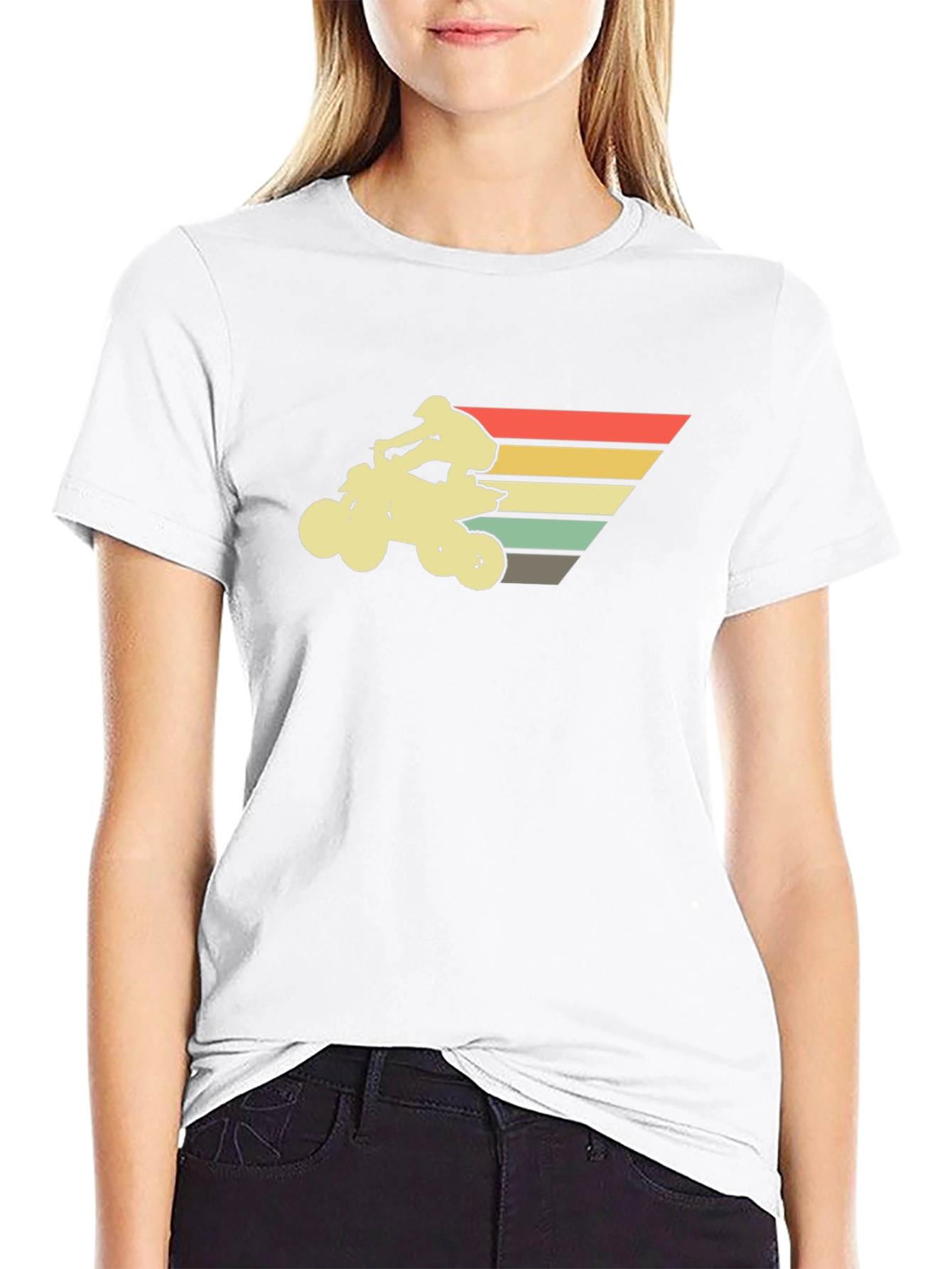 Retro ATV Rider Black T-Shirt