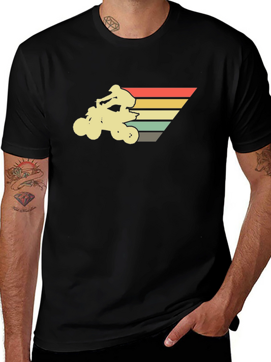 Retro ATV Rider Black T-Shirt