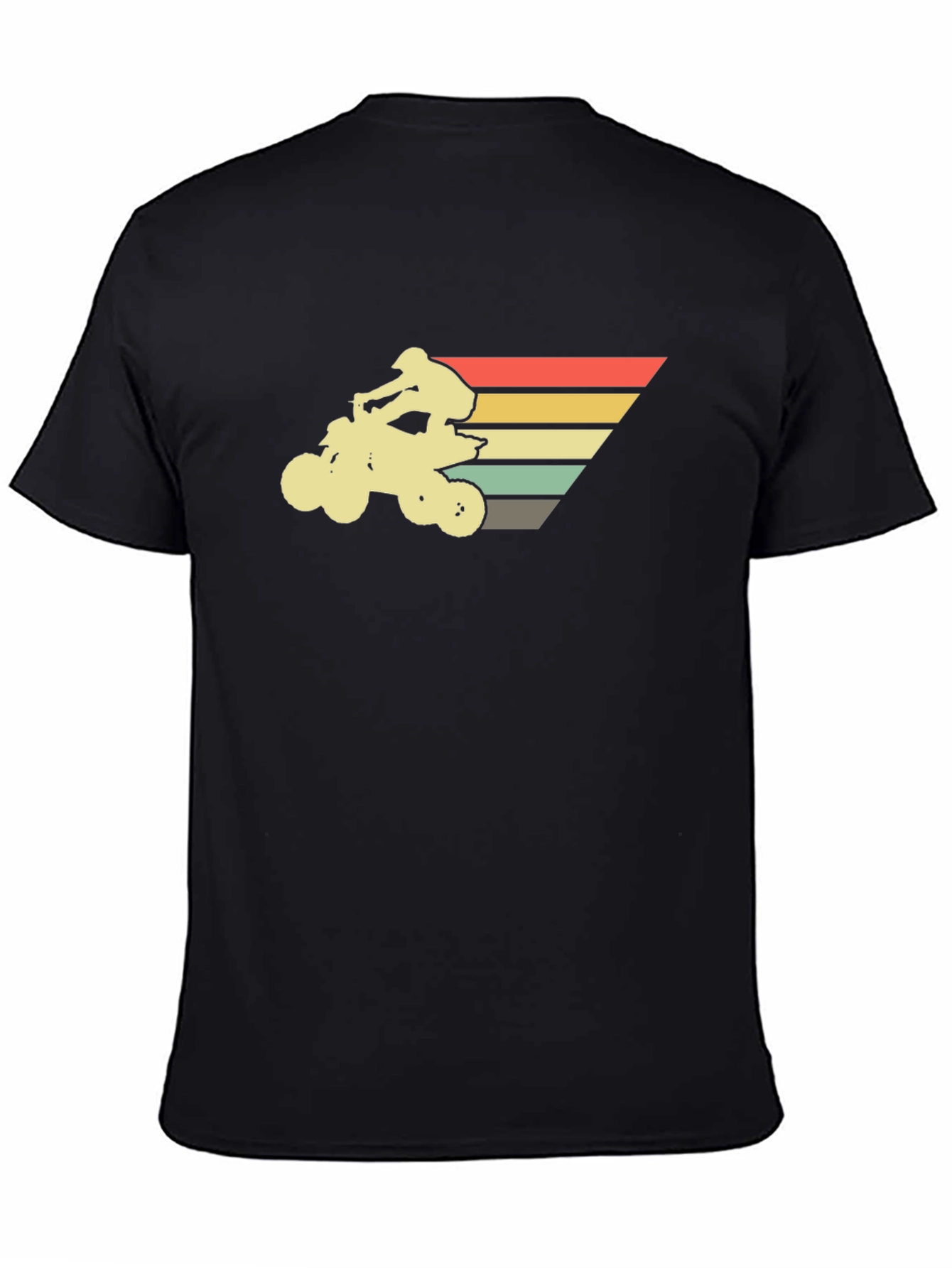 Retro ATV Rider Black T-Shirt