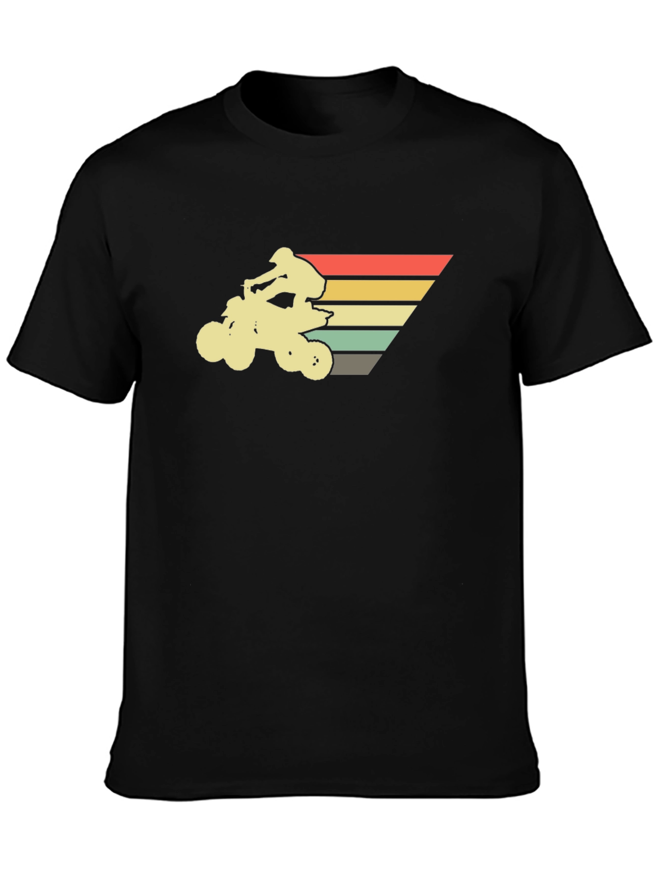 Retro ATV Rider Black T-Shirt