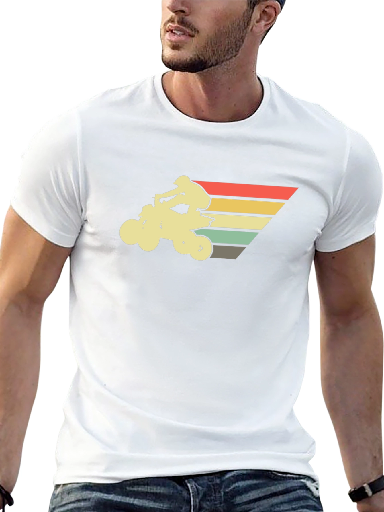 Retro ATV Rider Black T-Shirt