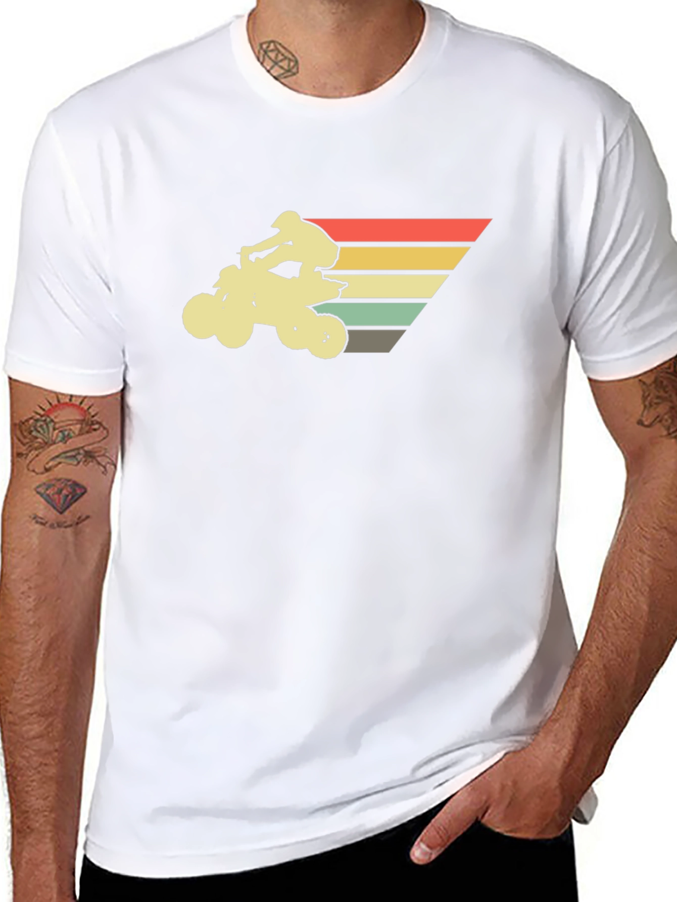 Retro ATV Rider Black T-Shirt