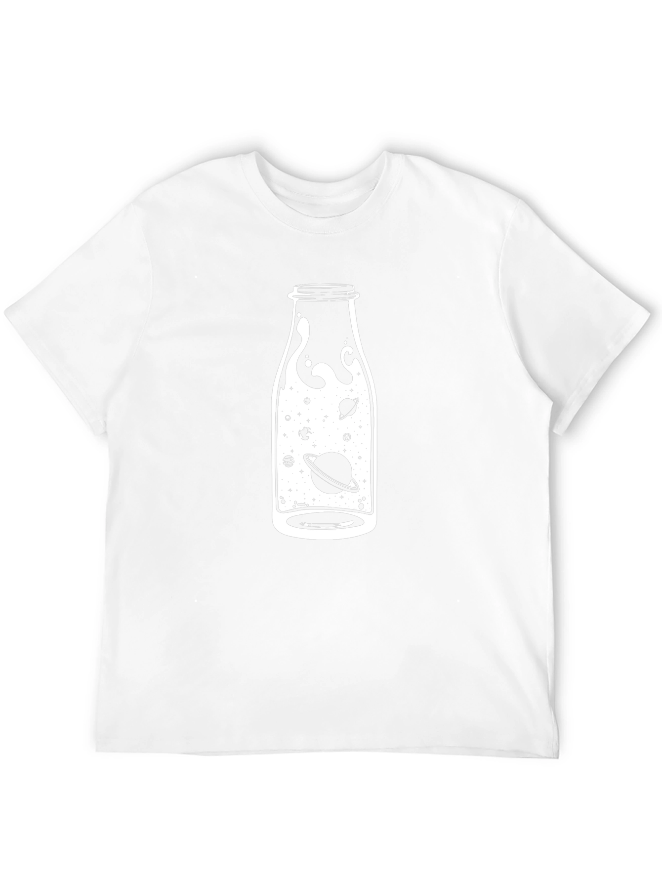 Cosmic Bottle Graphic Tee - Black Cotton T-Shirt