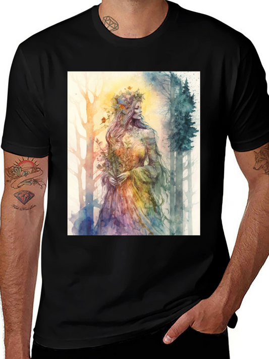 Watercolor Forest Goddess Graphic Tee