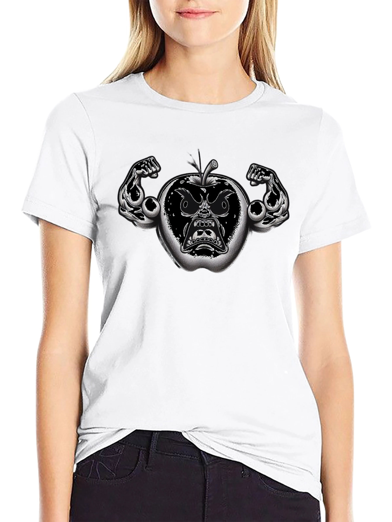 Angry Apple Graphic Tee - Black