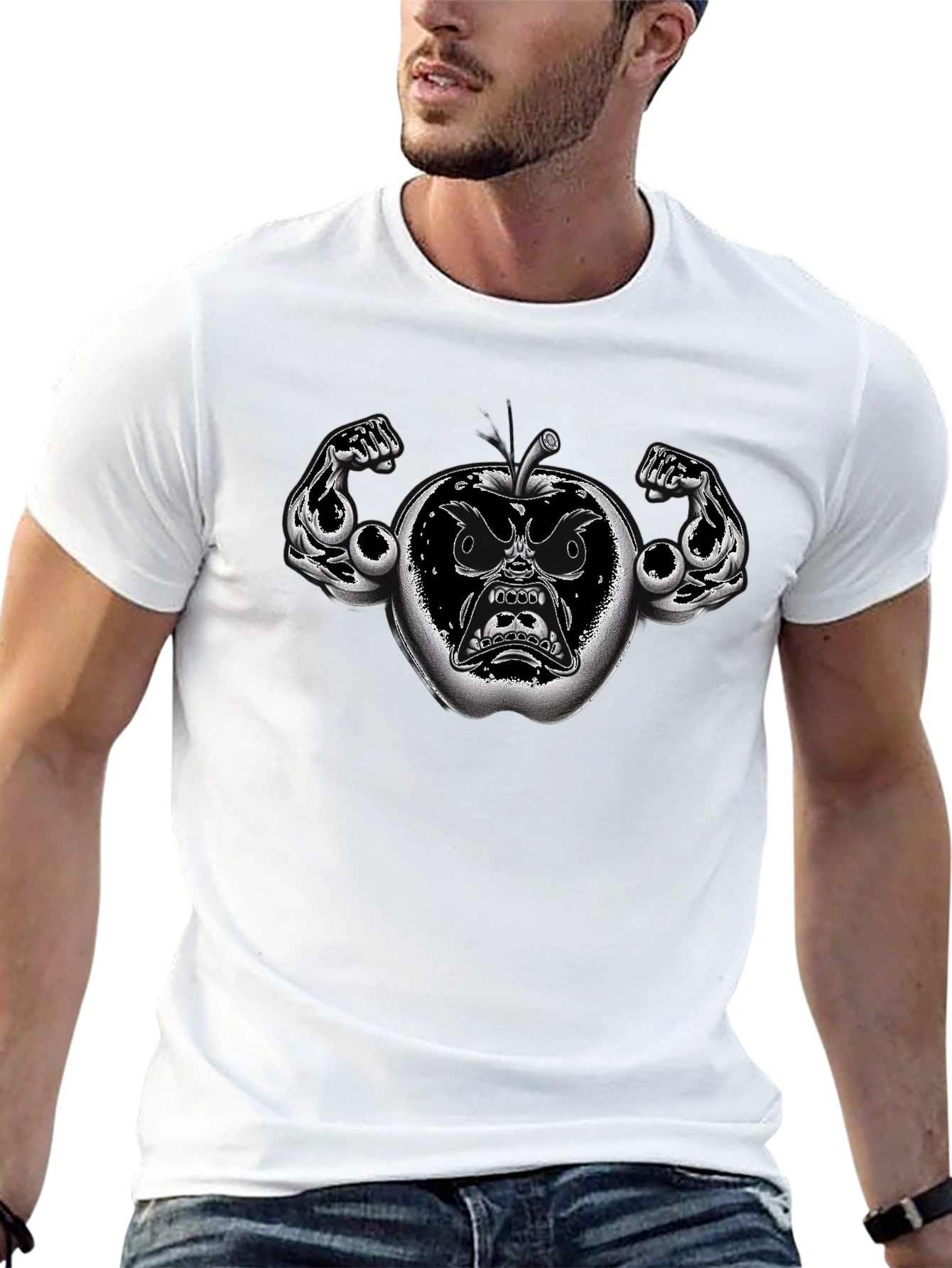 Angry Apple Graphic Tee - Black