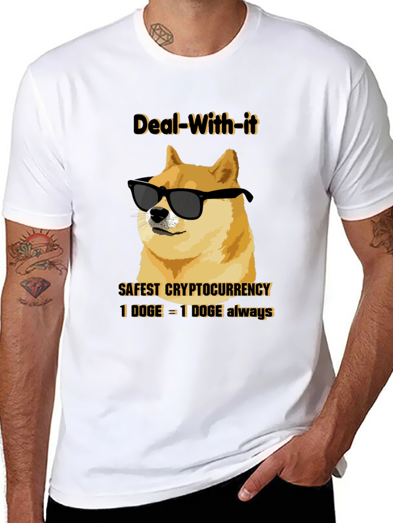 Deal With It Doge T-Shirt - Crypto Humor
