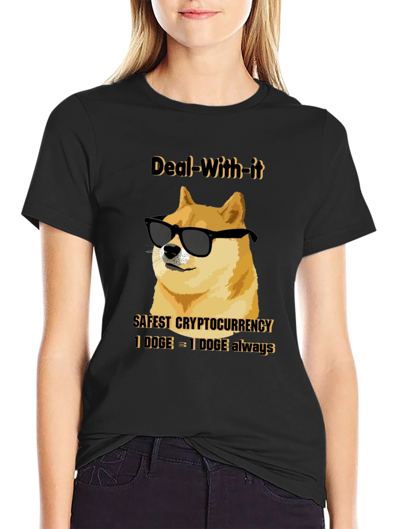 Deal With It Doge T-Shirt - Crypto Humor