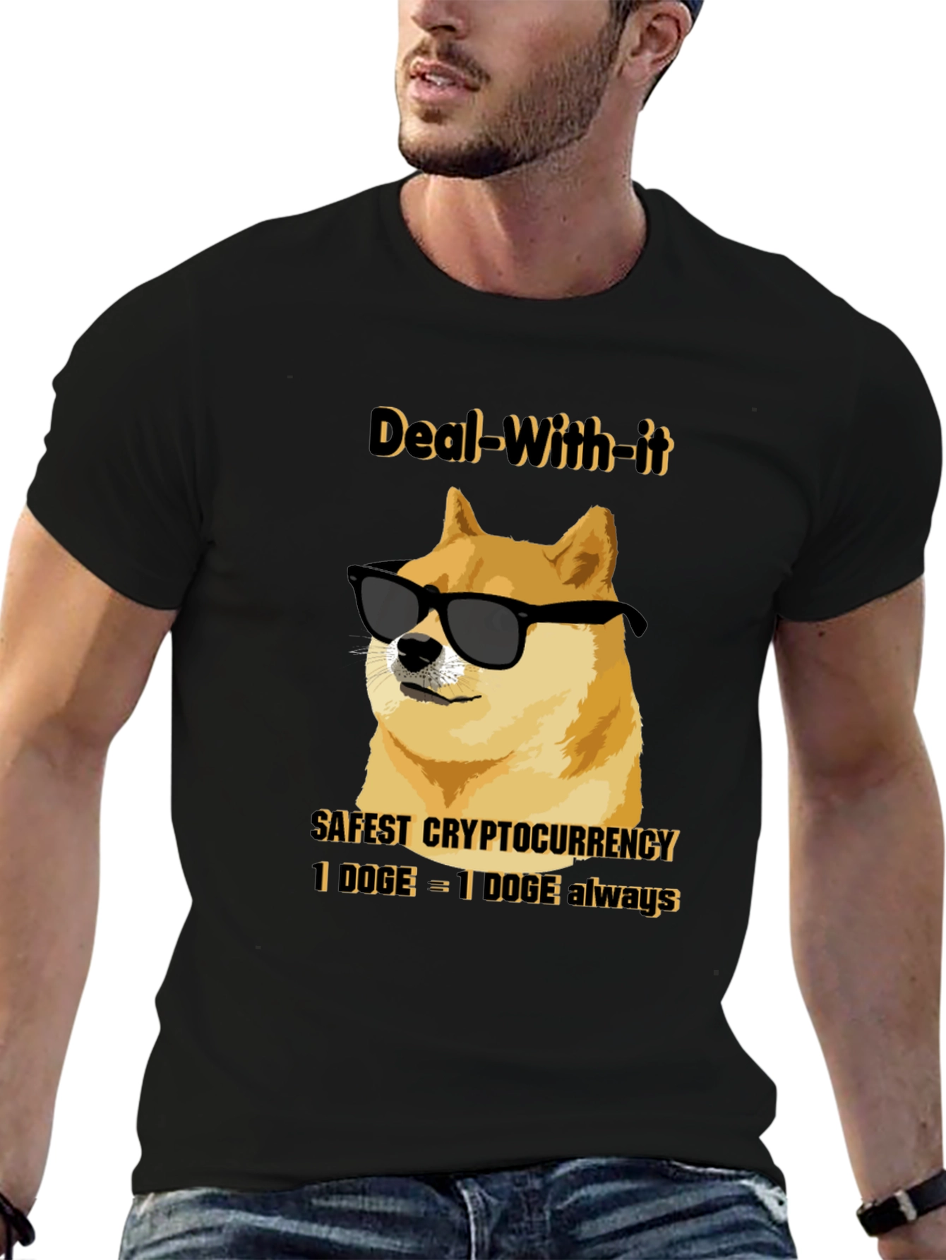 Deal With It Doge T-Shirt - Crypto Humor