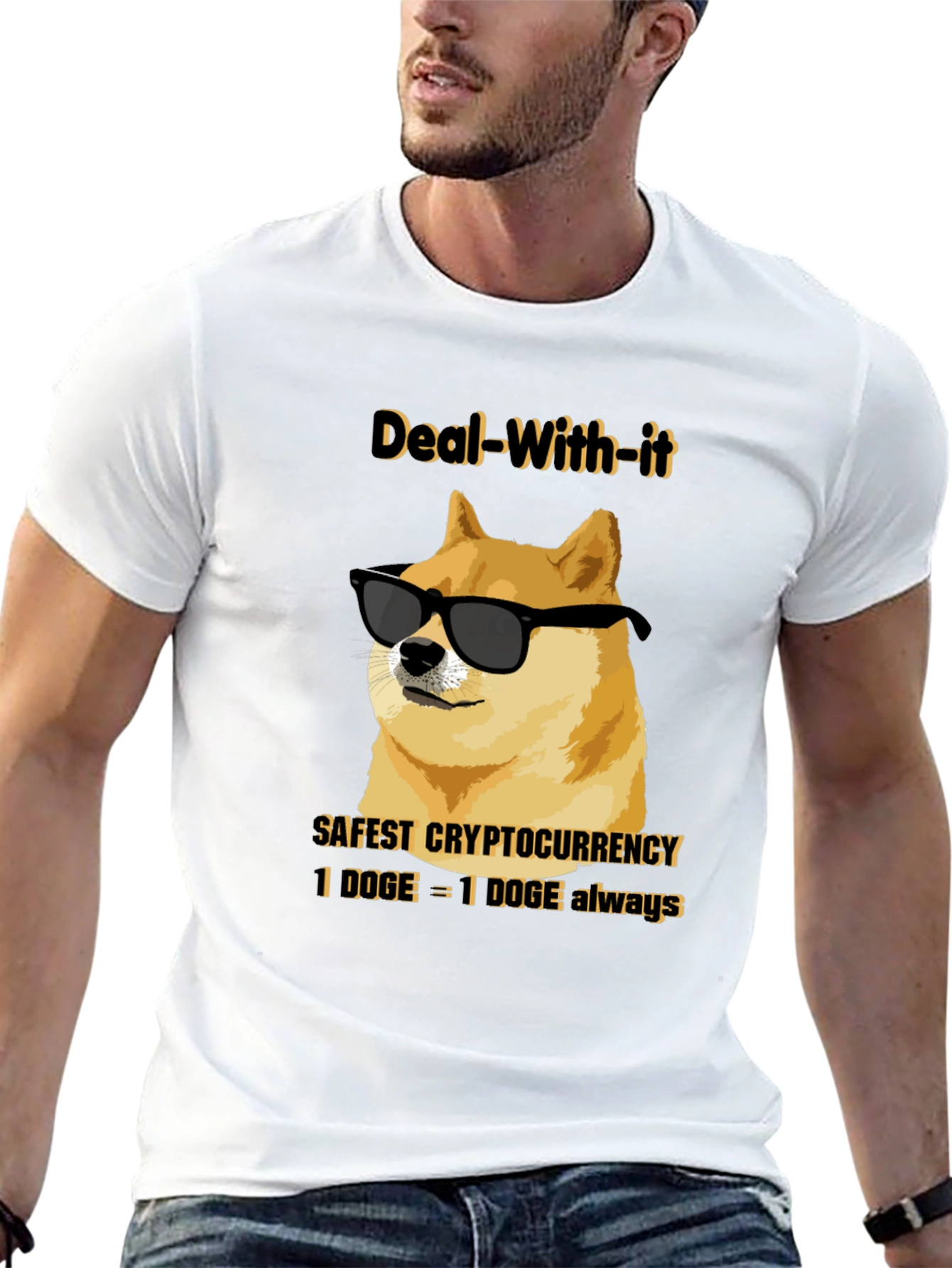 Deal With It Doge T-Shirt - Crypto Humor