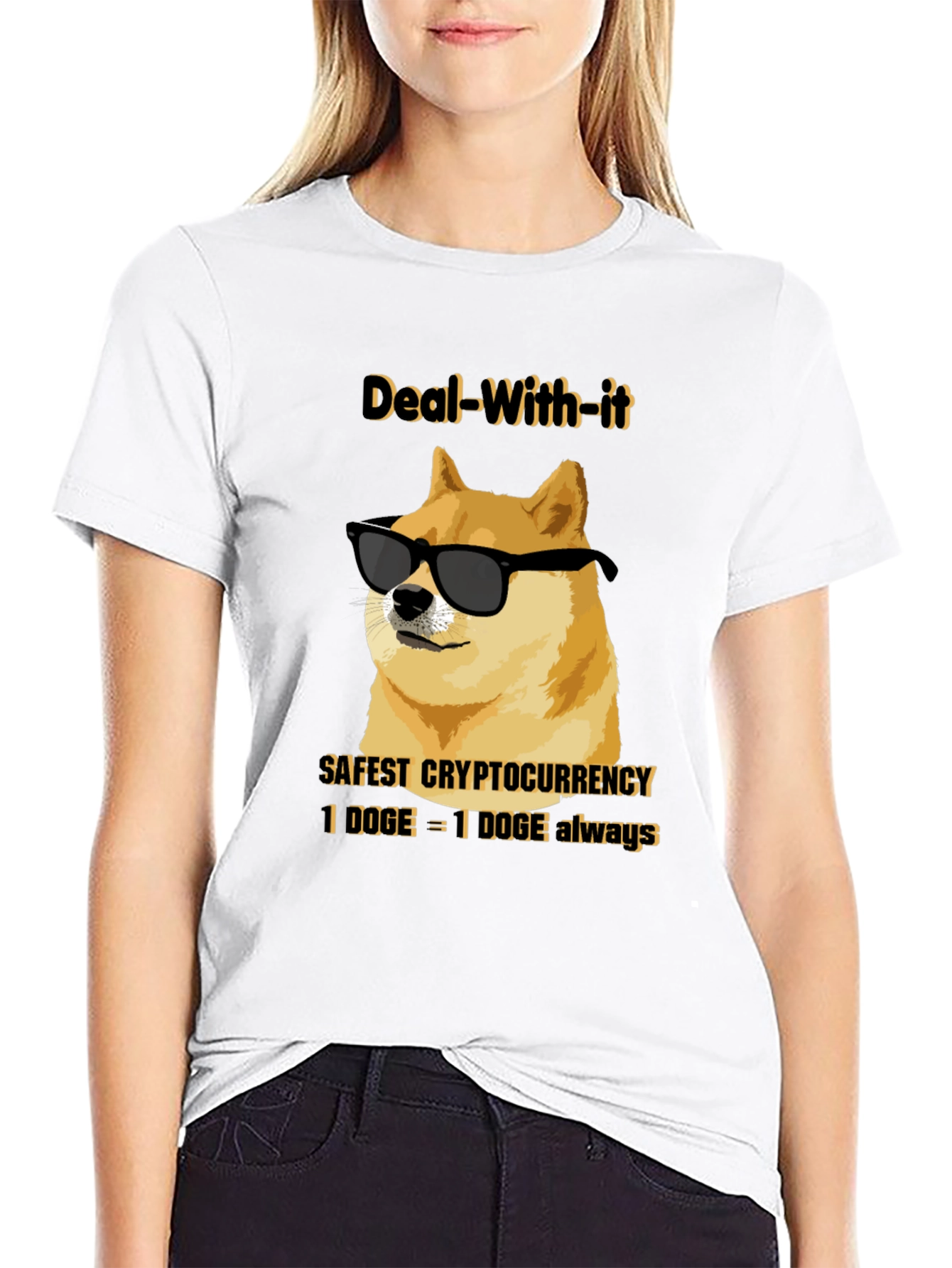 Deal With It Doge T-Shirt - Crypto Humor