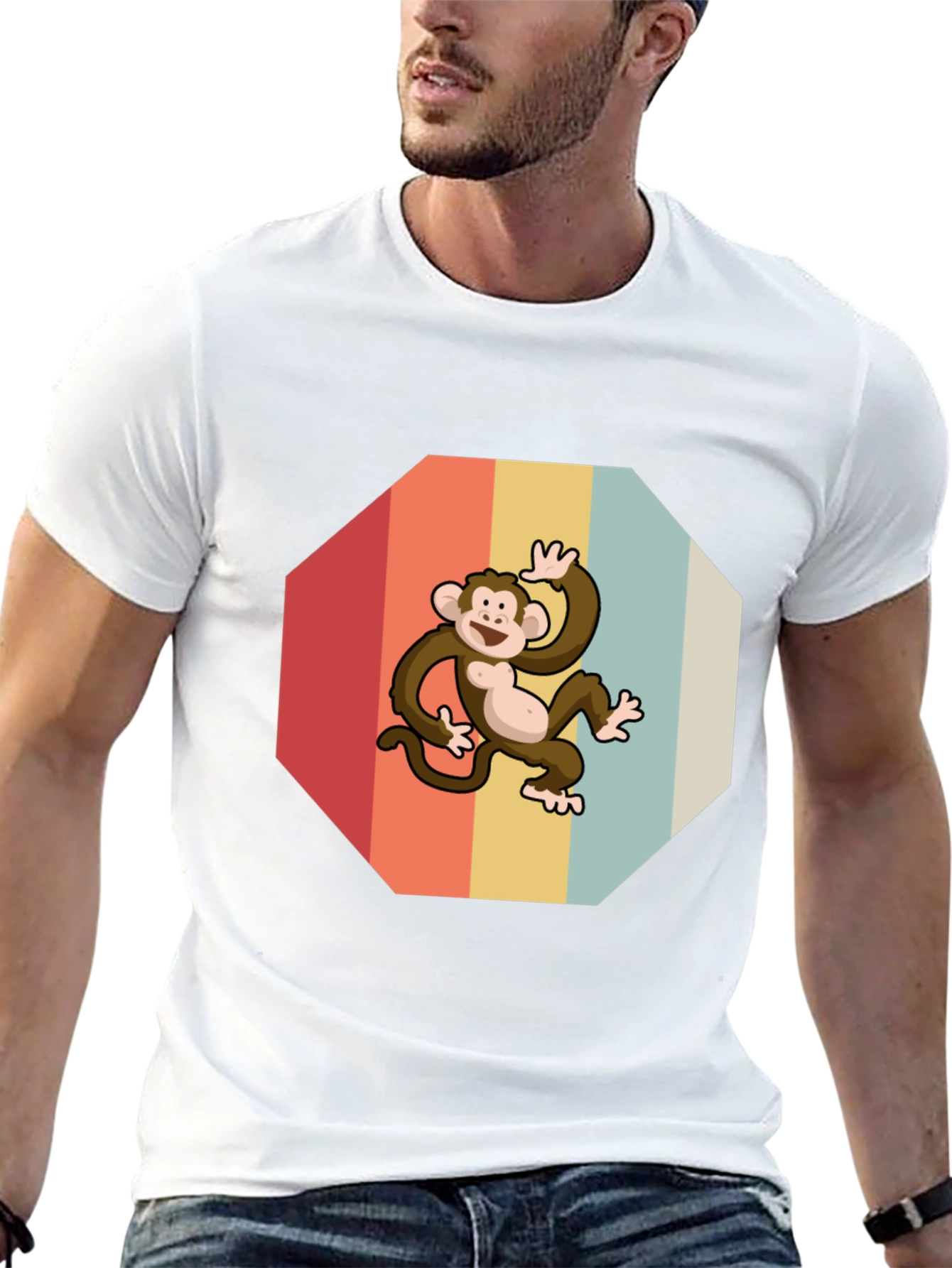 Retro Monkey Graphic Tee - Fun & Stylish