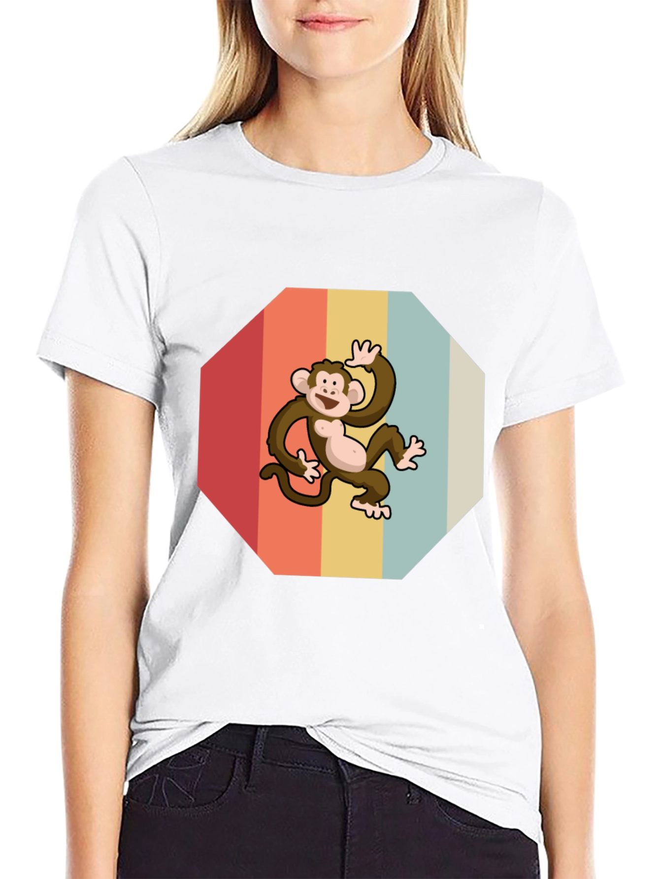 Retro Monkey Graphic Tee - Fun & Stylish