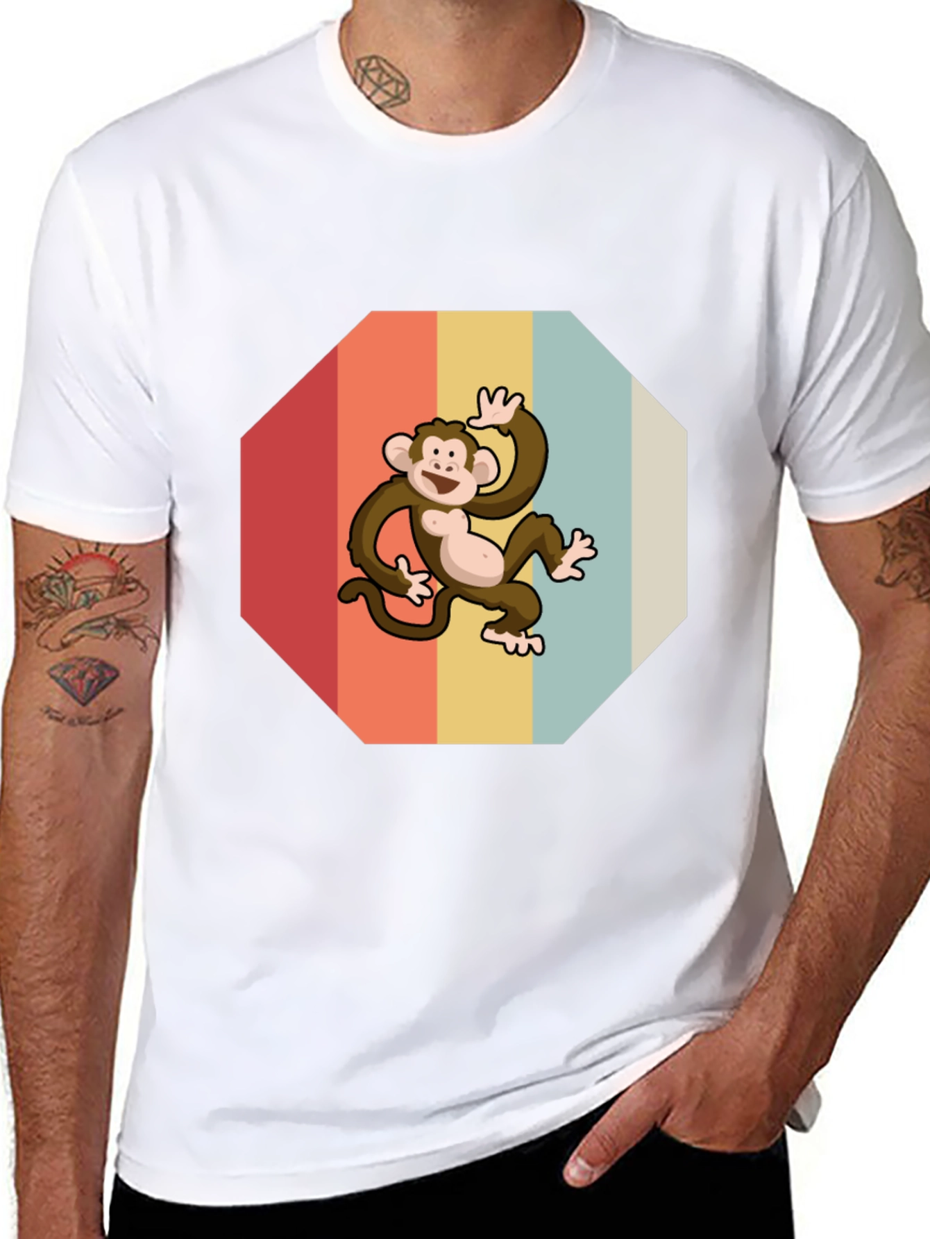Retro Monkey Graphic Tee - Fun & Stylish
