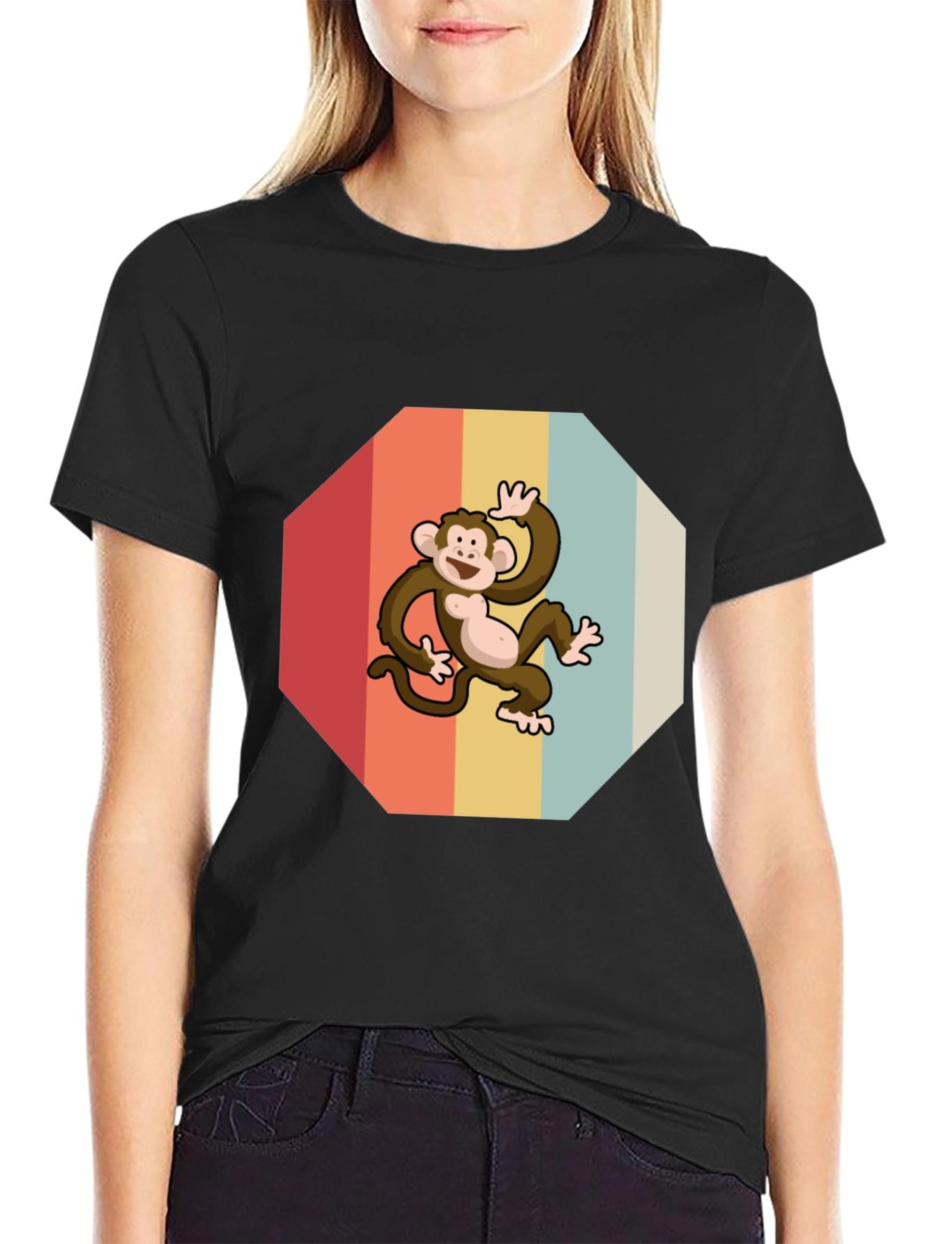 Retro Monkey Graphic Tee - Fun & Stylish