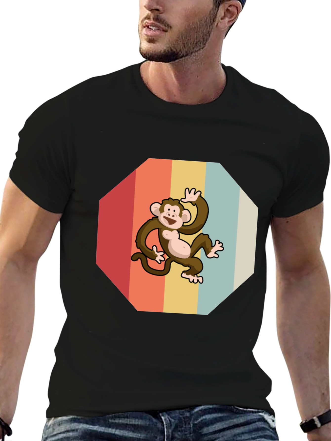 Retro Monkey Graphic Tee - Fun & Stylish