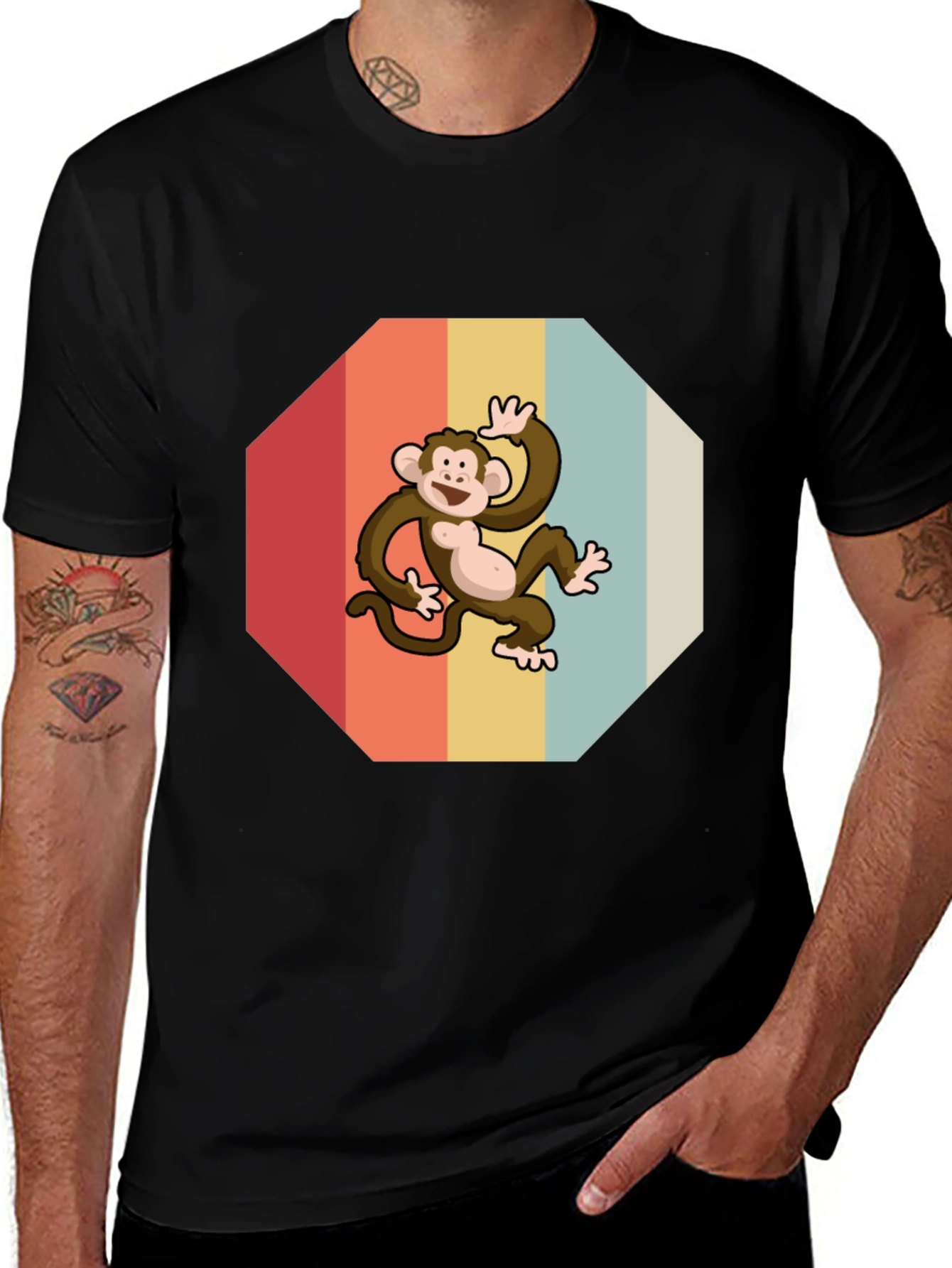 Retro Monkey Graphic Tee - Fun & Stylish